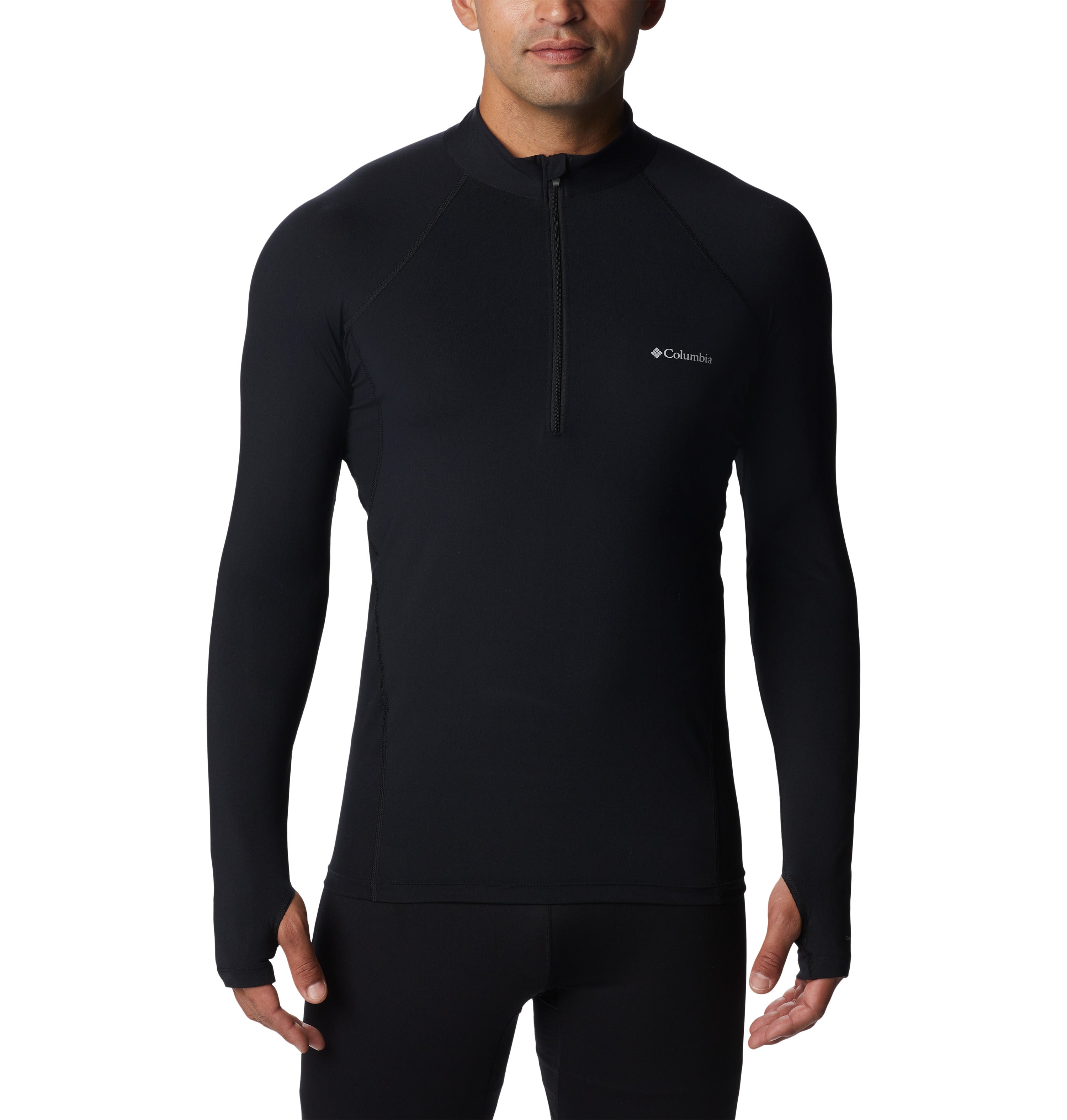 Playera térmica de manga larga con medio cierre para hombre Columbia Midweight Stretch