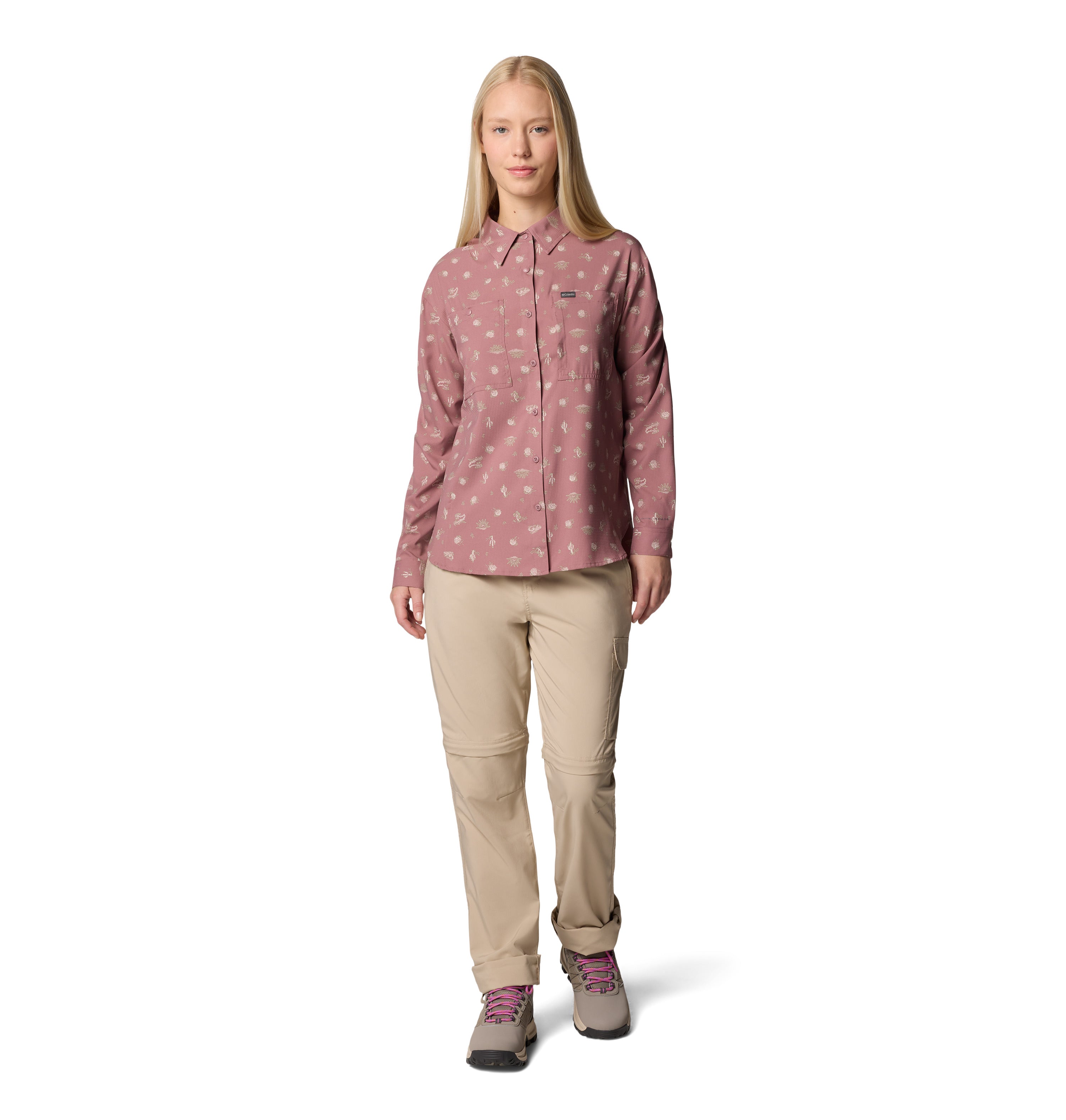 Camisa de manga larga para mujer Columbia Silver Ridge Utility Patterned