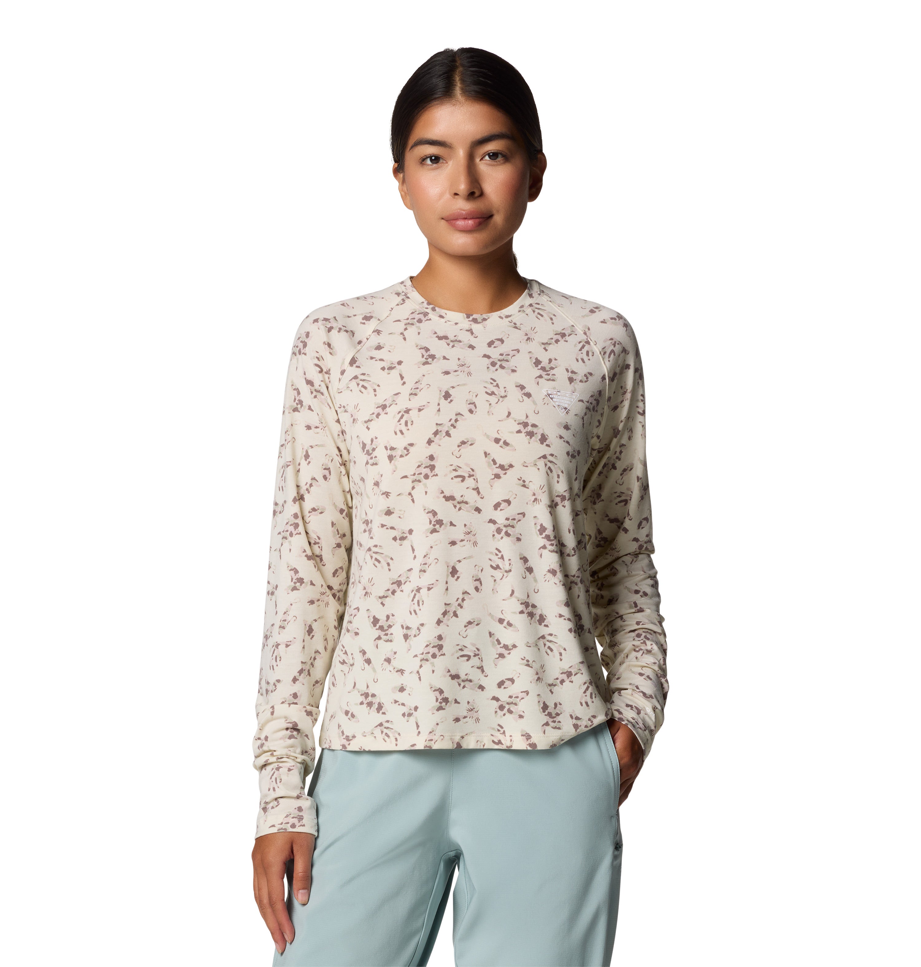 Playera manga larga para mujer Columbia PFG Uncharted Knit