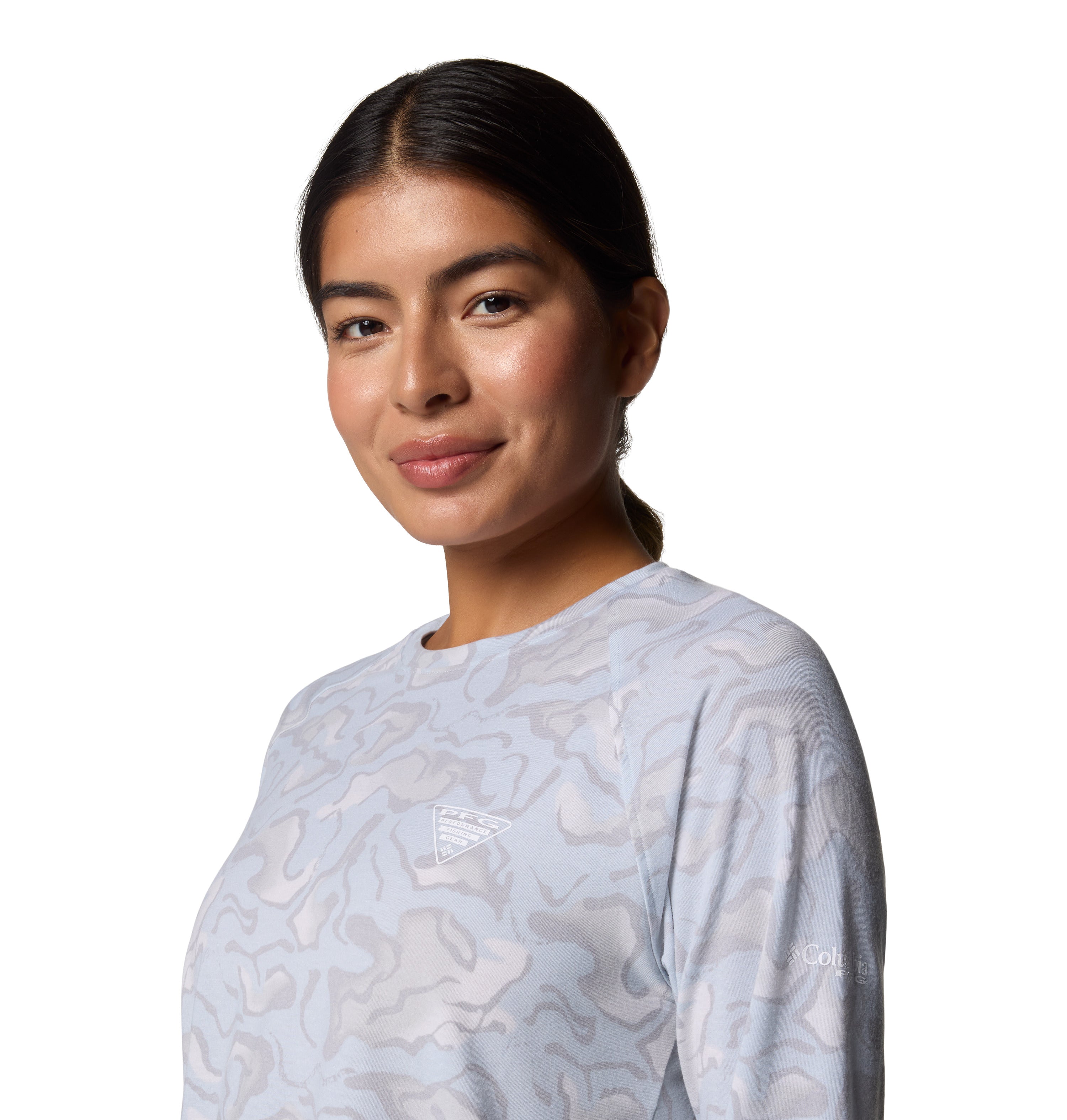 Playera manga larga para mujer Columbia PFG Uncharted Knit