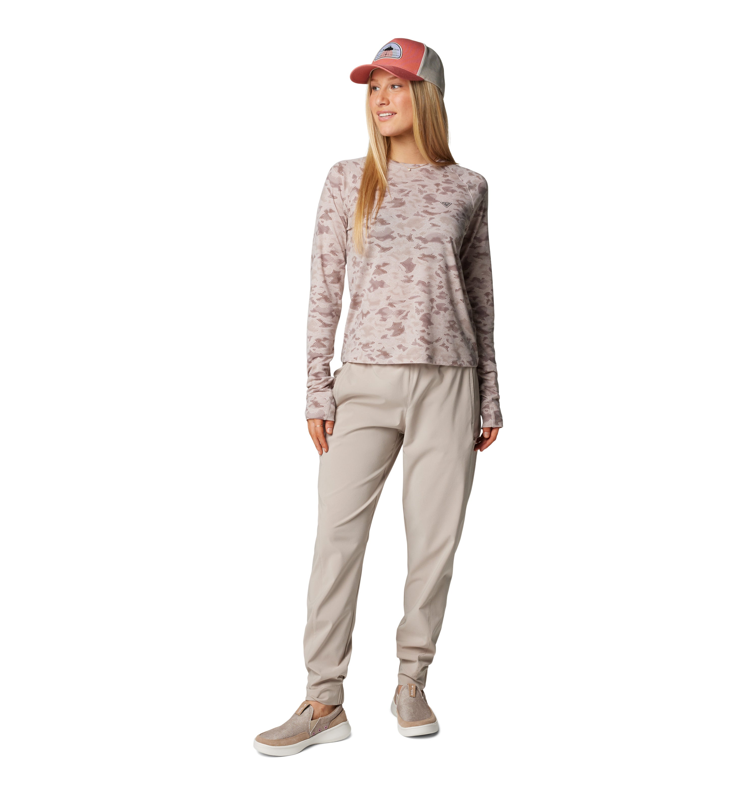 Playera manga larga para mujer Columbia PFG Uncharted Knit