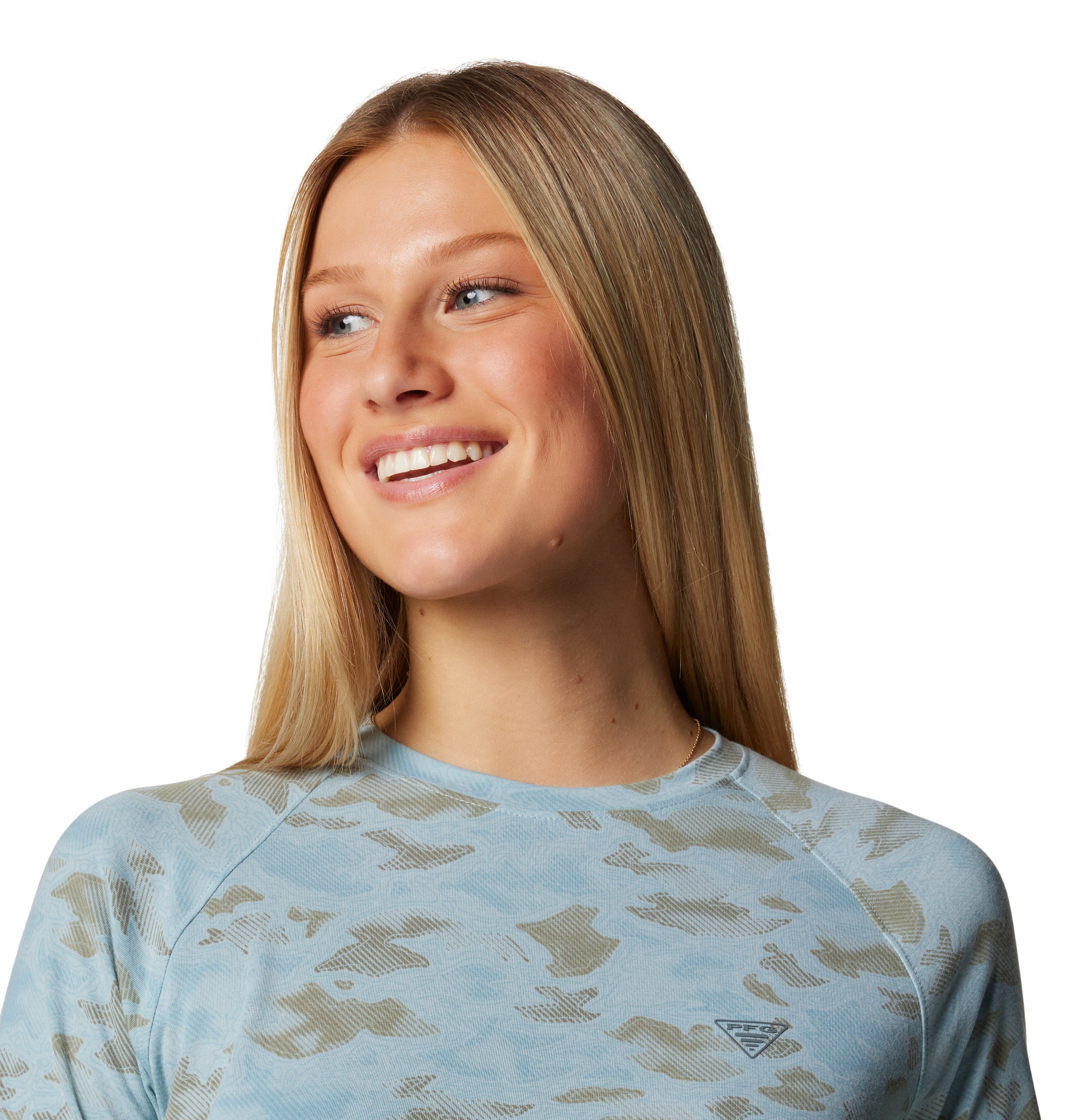 Playera manga larga para mujer Columbia PFG Uncharted Knit