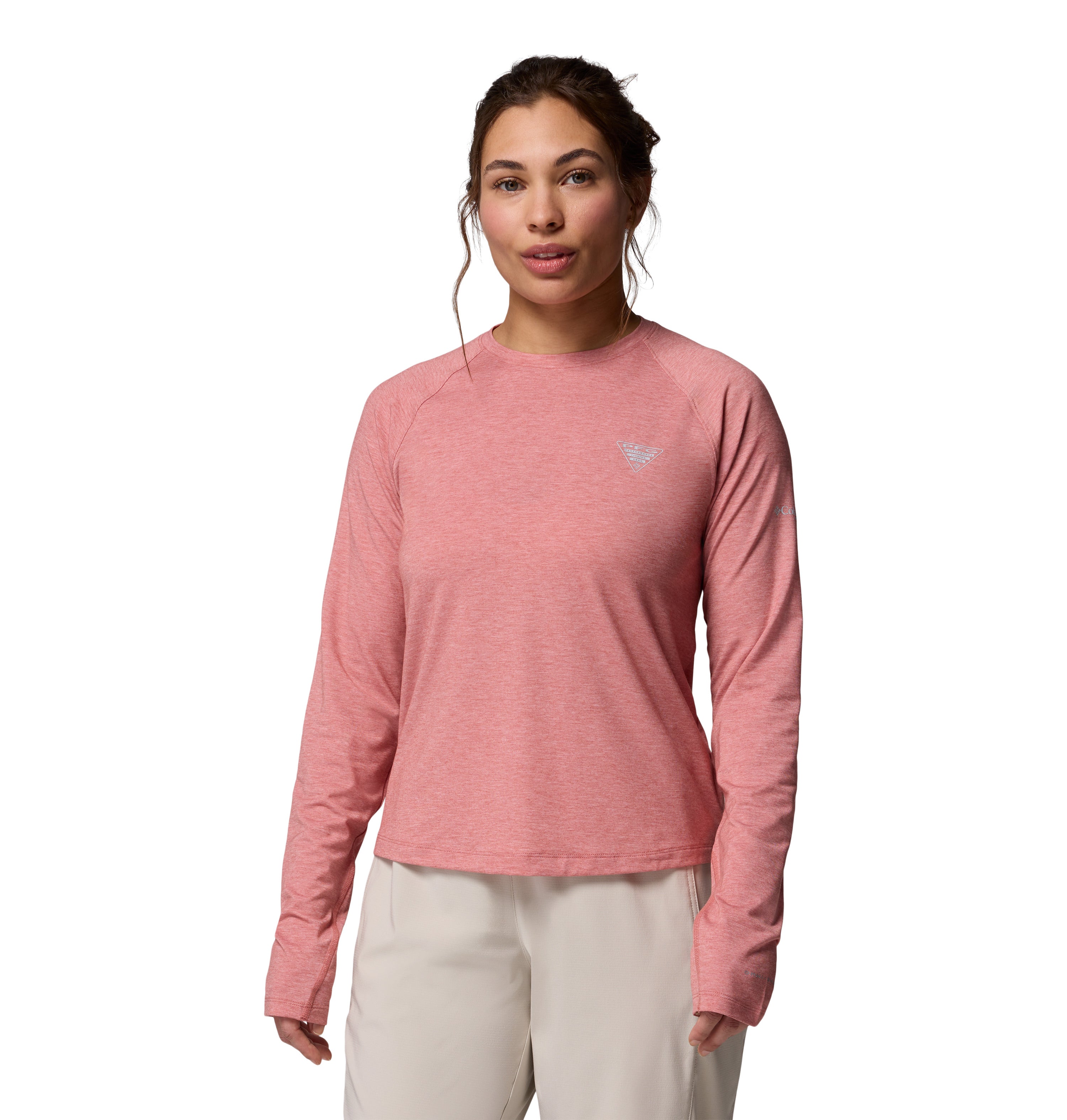 Camiseta Columbia PFG Feminina | Proteção Solar FPS 50 | Tecido Técnico Para Verão