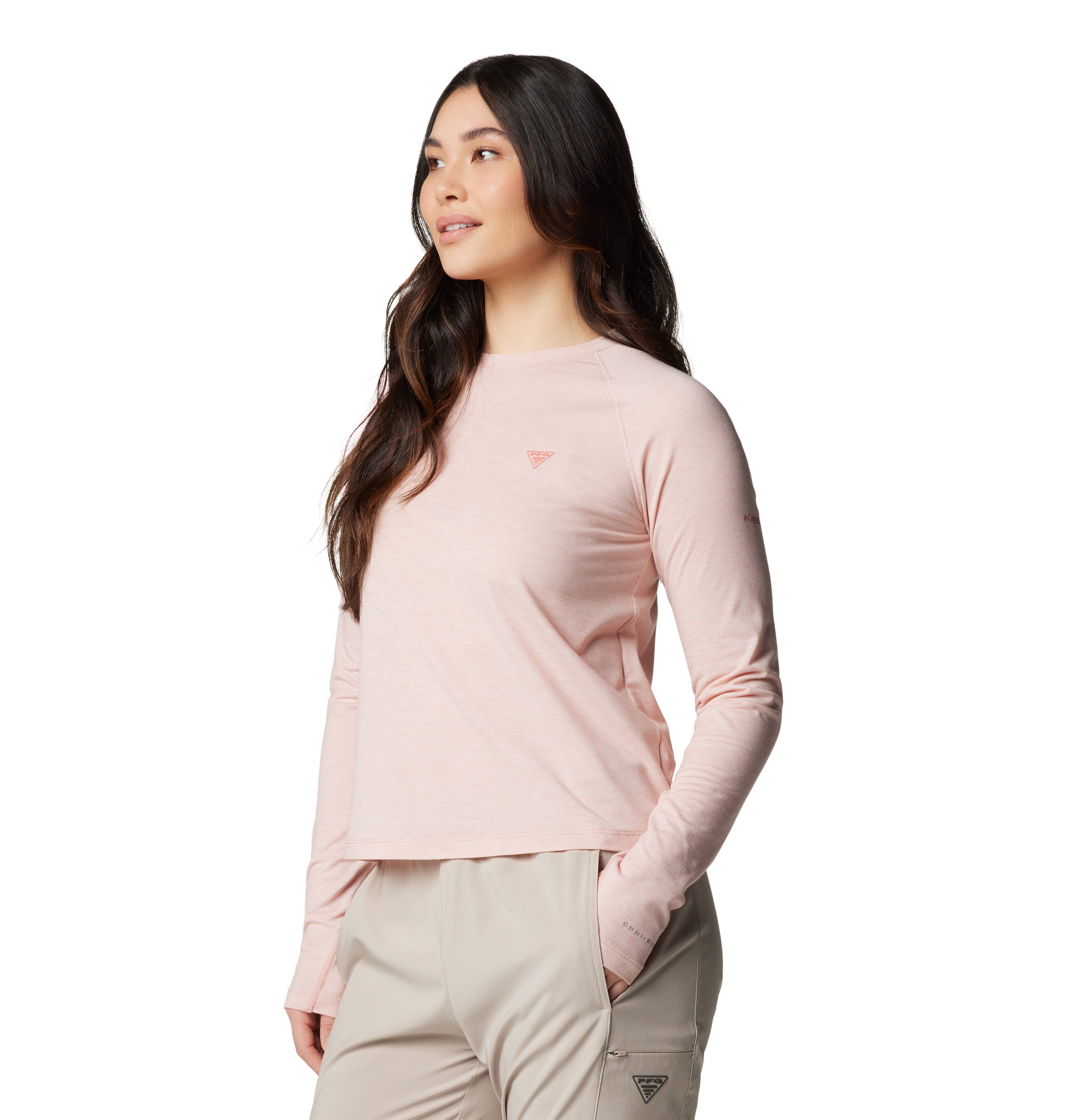 Playera manga larga para mujer Columbia PFG Uncharted Knit