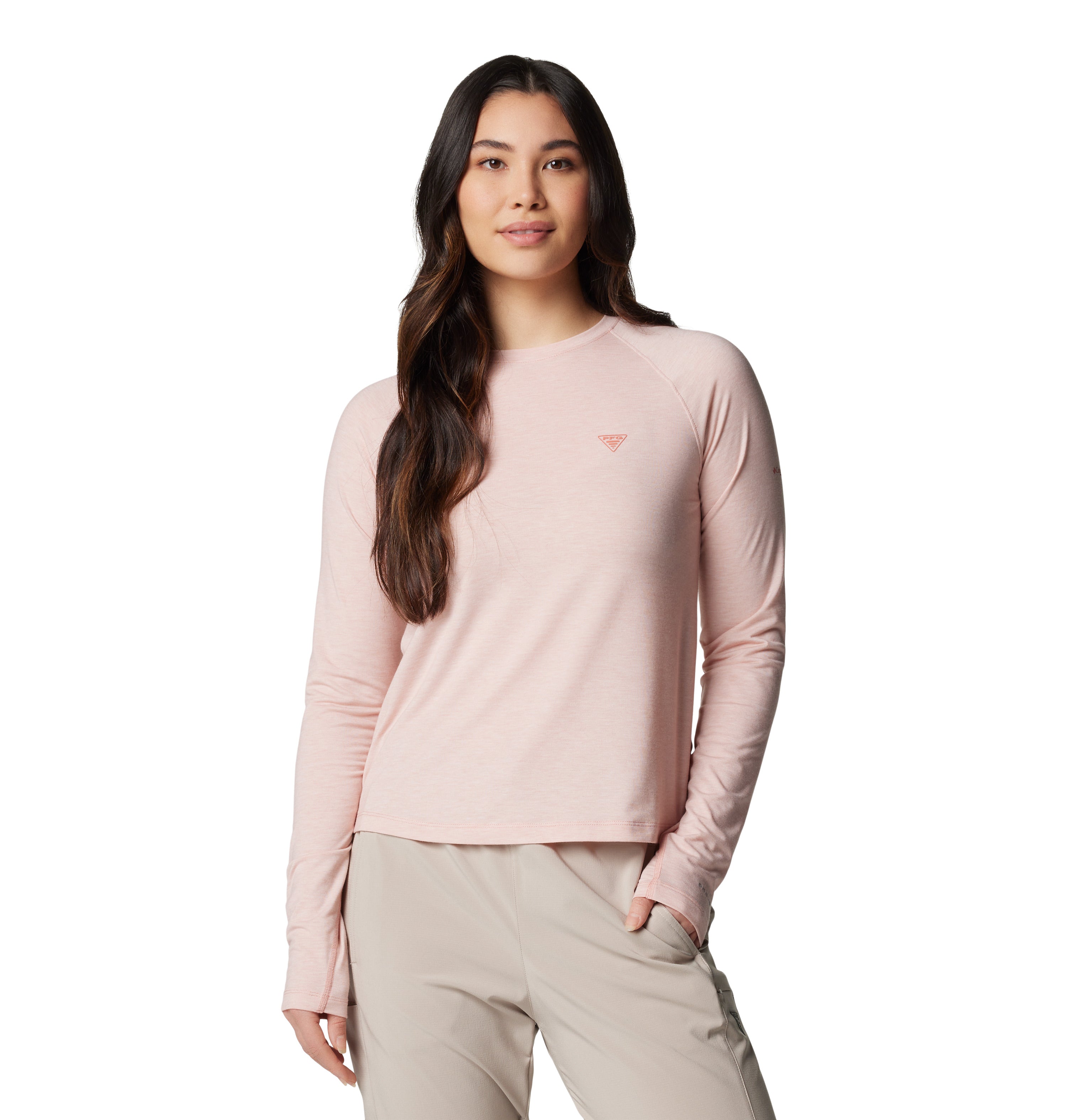 Playera manga larga para mujer Columbia PFG Uncharted Knit