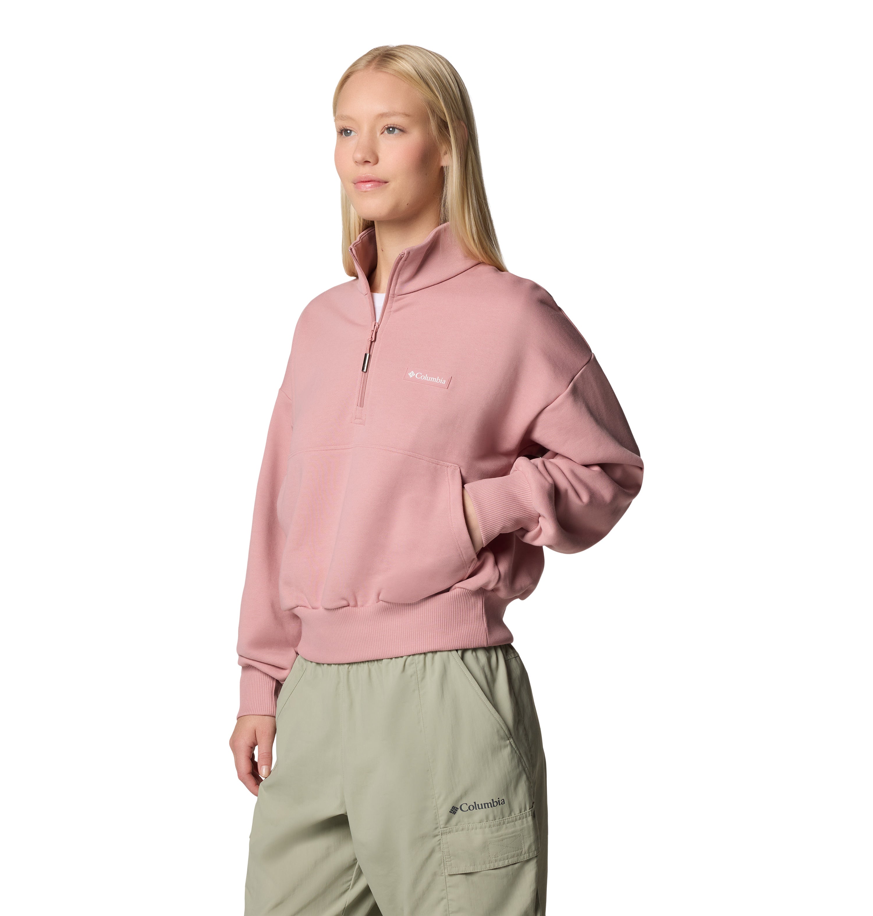 Sudadera para mujer Columbia Marble Canyon French Terry Quarter Zip