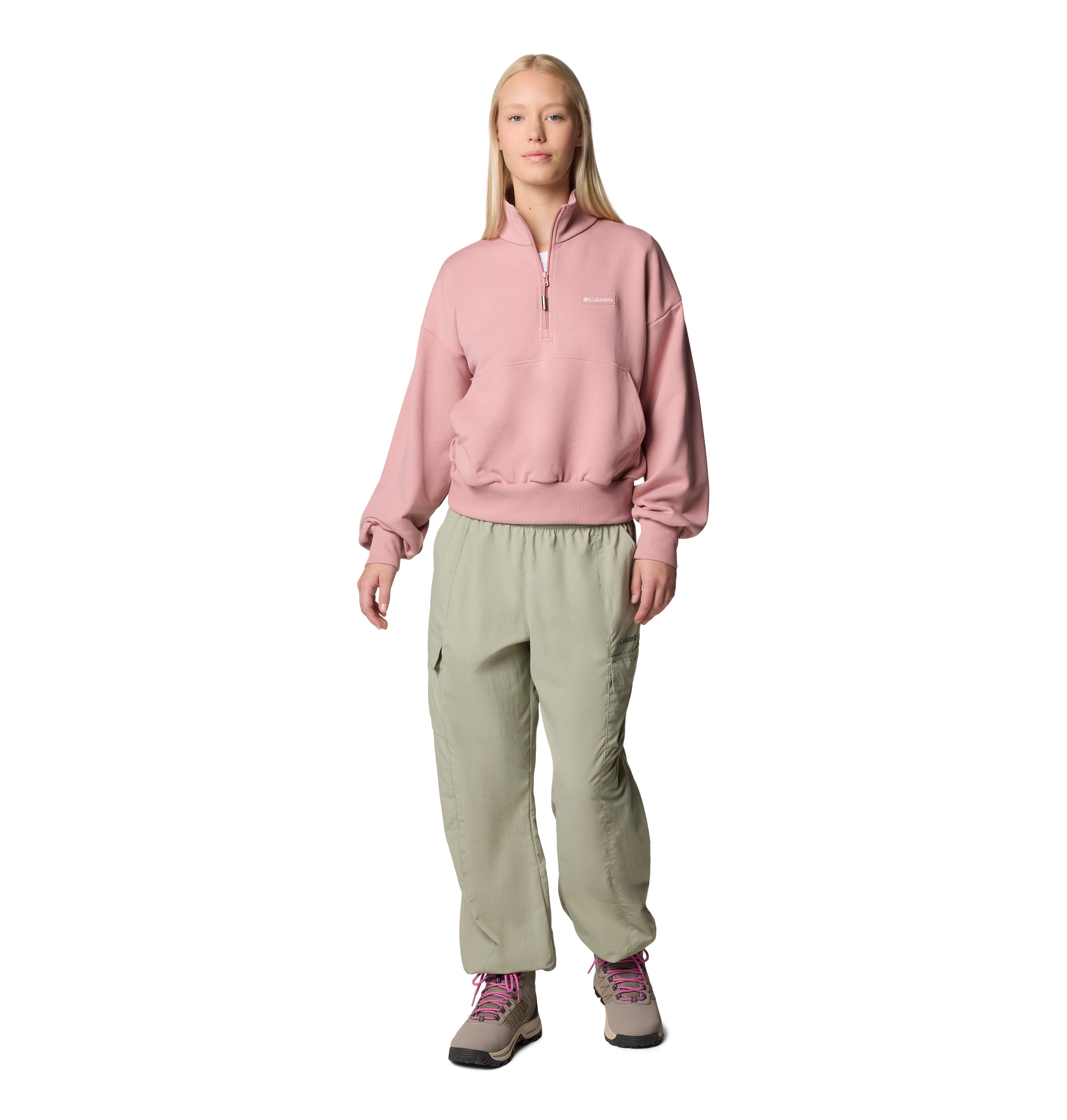 Sudadera para mujer Columbia Marble Canyon French Terry Quarter Zip