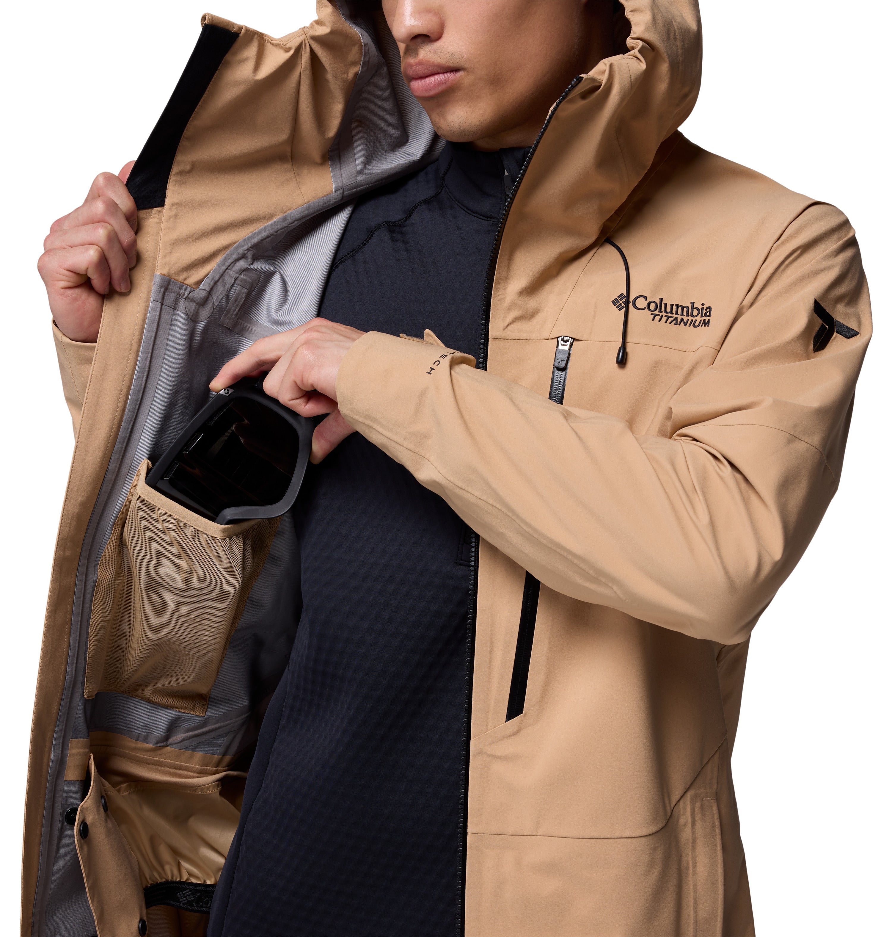 Chamarra impermeable para hombre Columbia Platinum Peak II 3L Shell