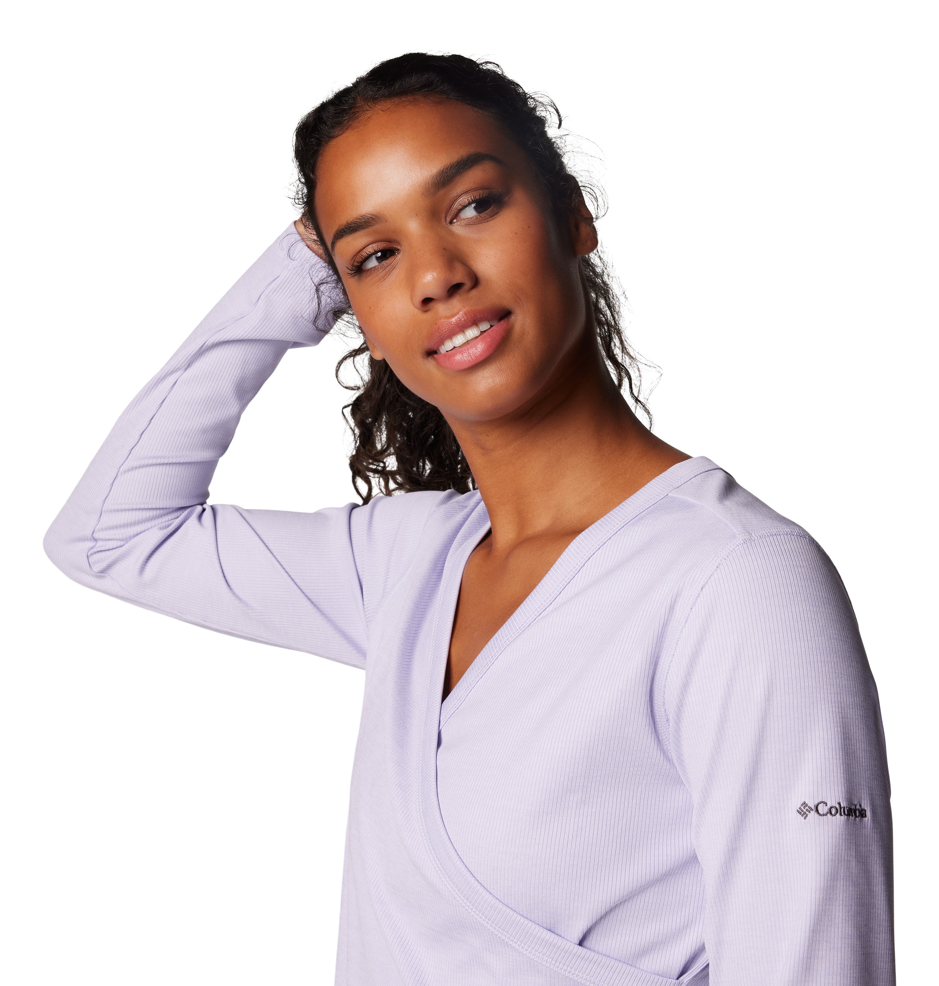 Playera manga larga para mujer Columbia Boundless Days Knit V-Neck