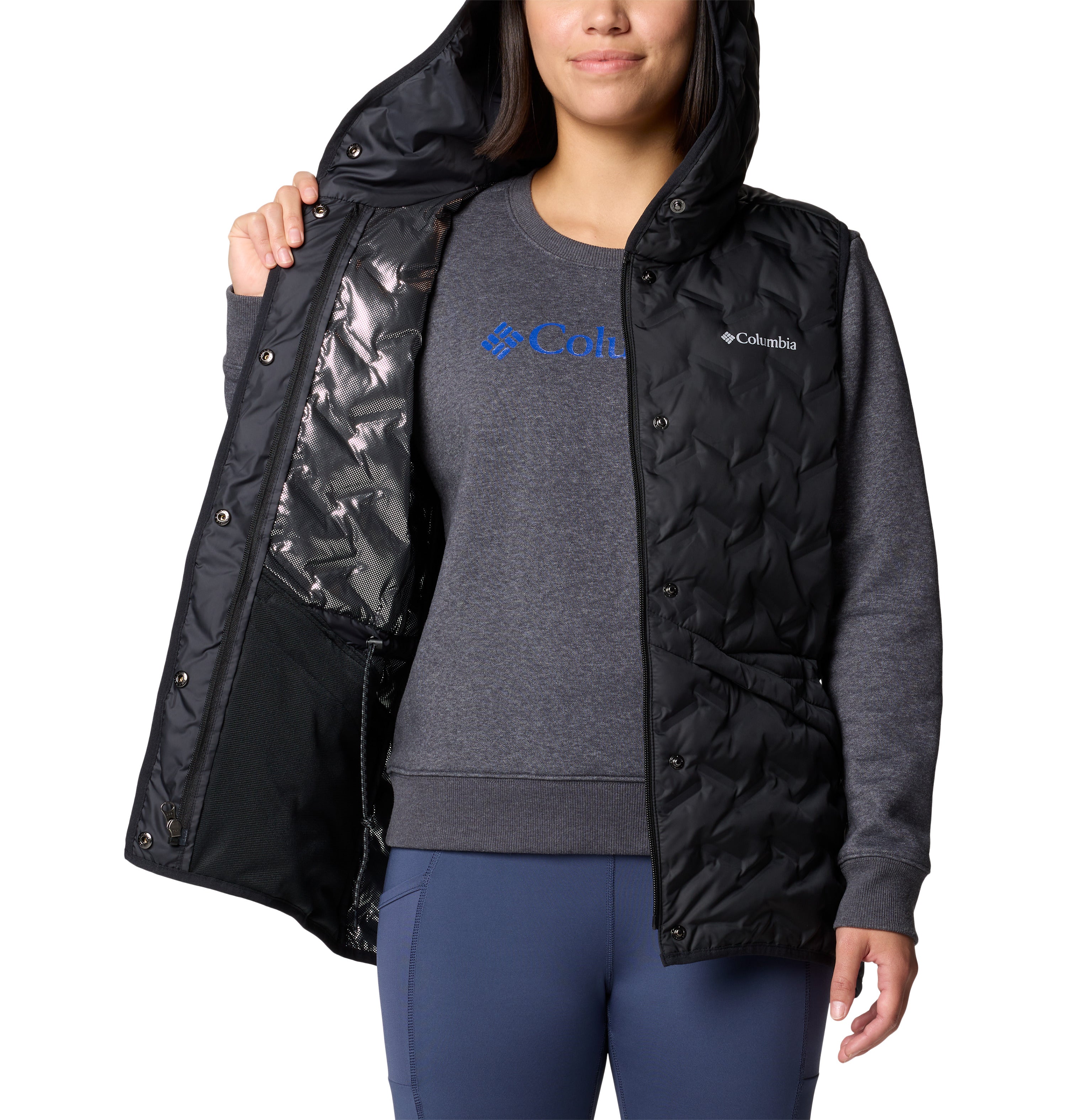 Chaleco para mujer Columbia Delta Ridge II Down Hooded Vest