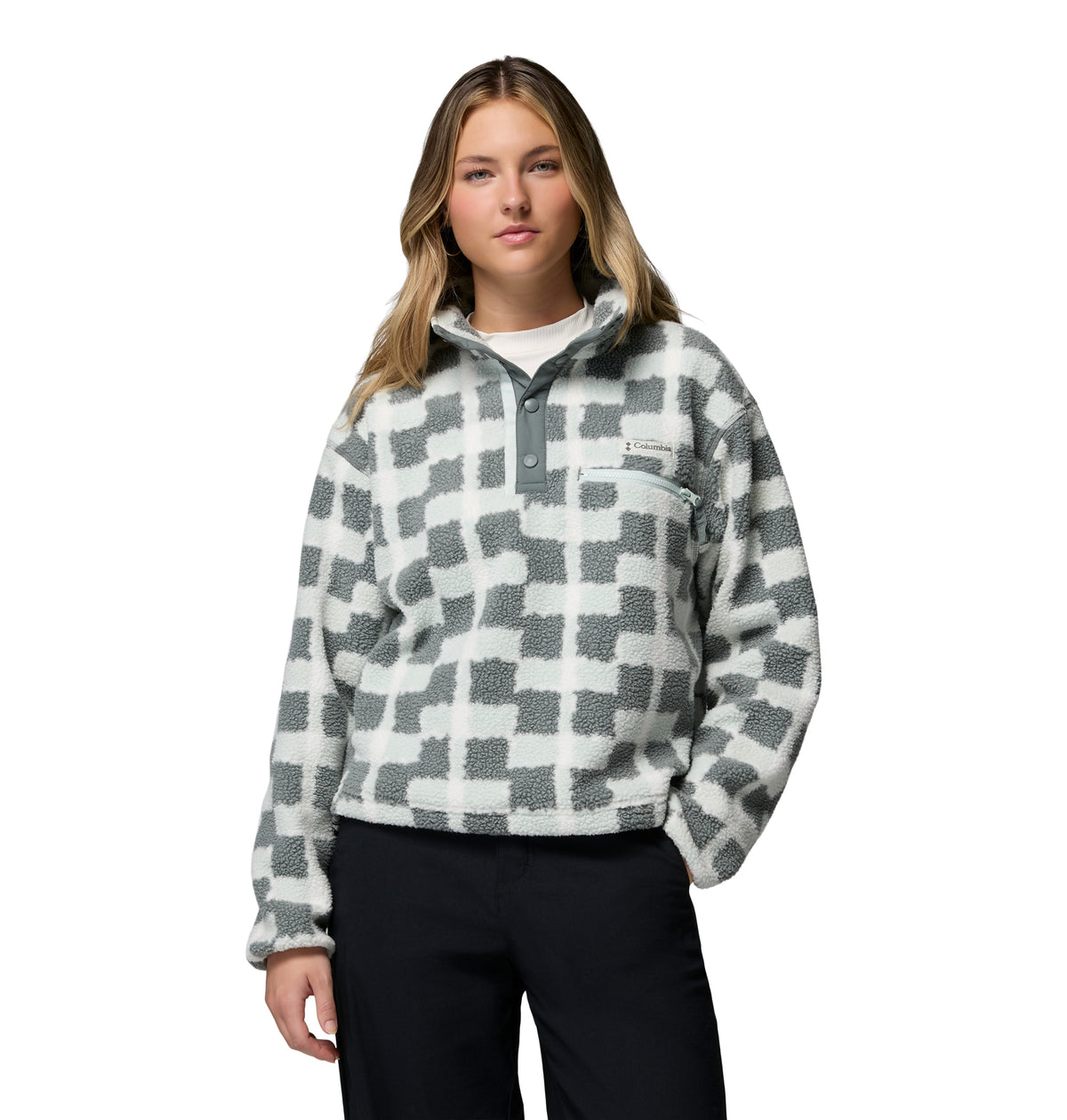 Sudadera para Mujer Columbia Helvetia II Printed Cropped Half Snap