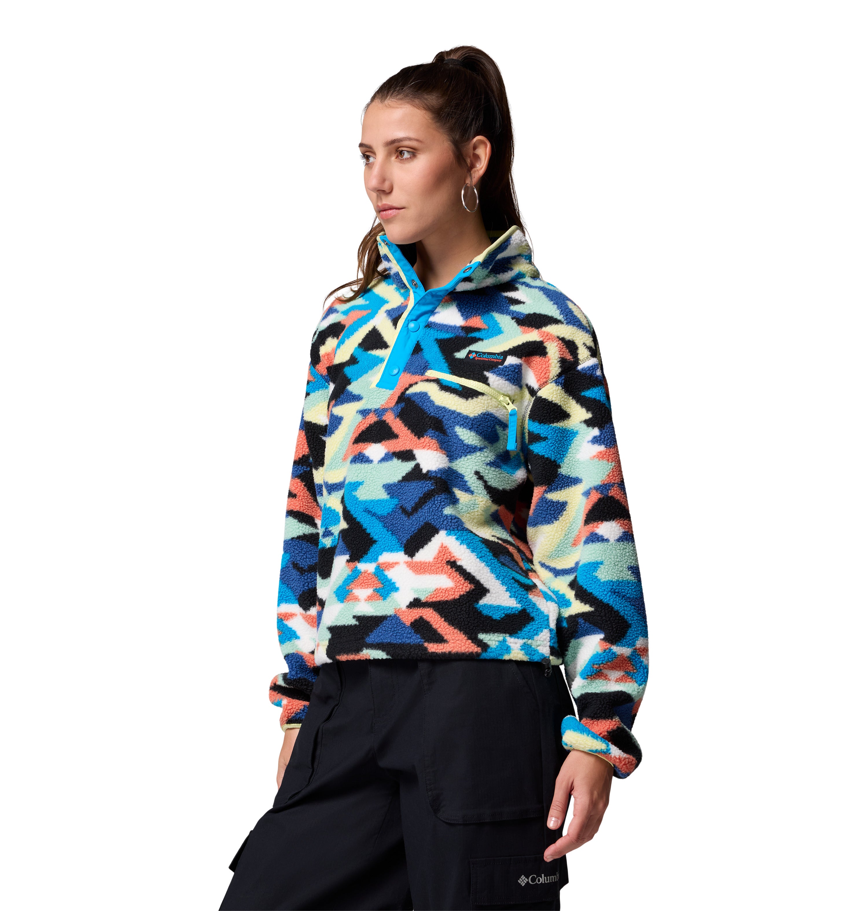 Sudadera para mujer Columbia Helvetia II Printed Cropped Half Snap