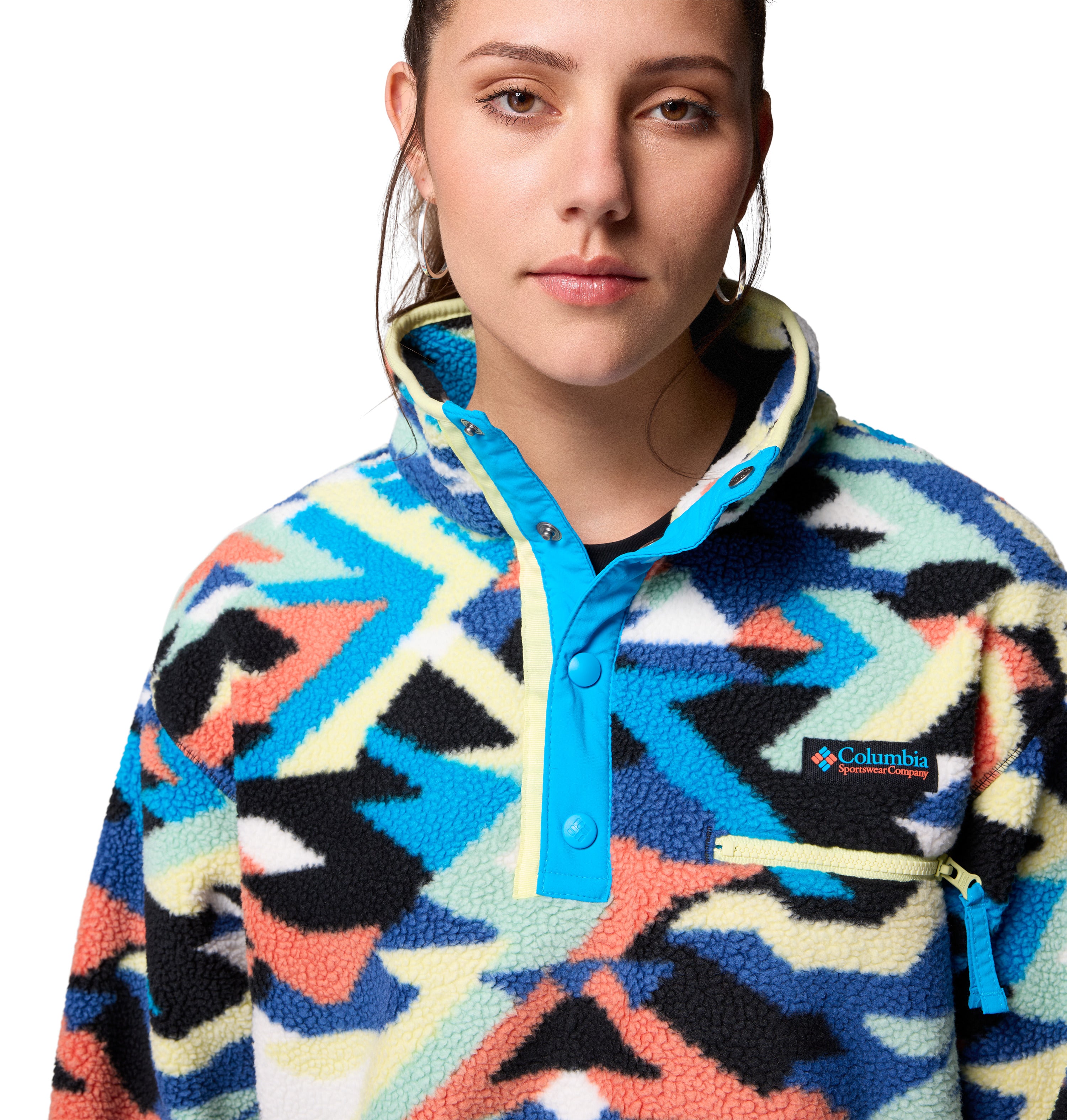 Sudadera para mujer Columbia Helvetia II Printed Cropped Half Snap