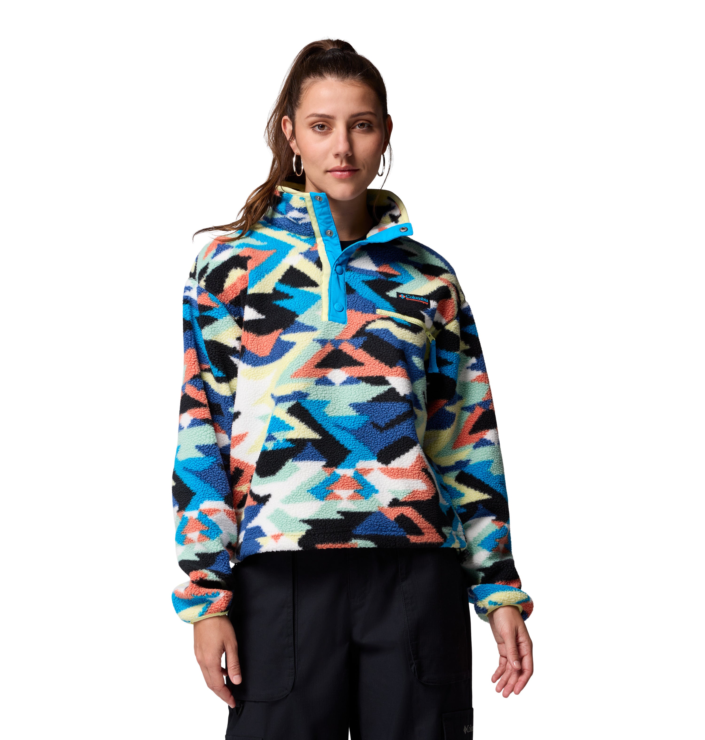 Sudadera para mujer Columbia Helvetia II Printed Cropped Half Snap
