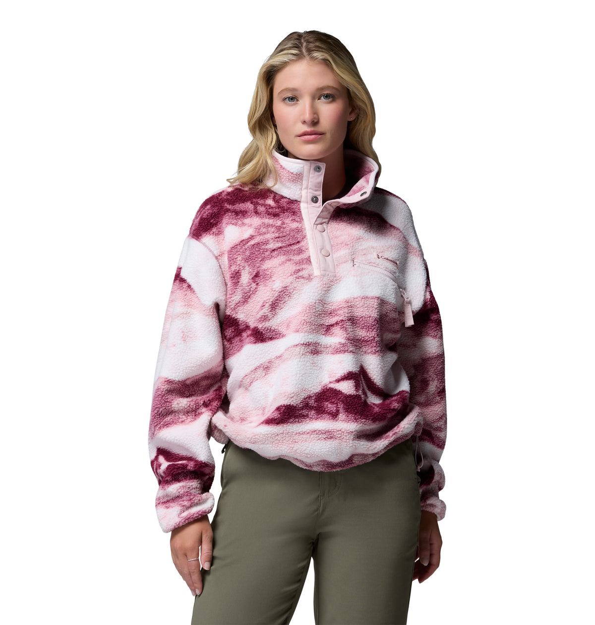 Sudadera de medio cierre para Mujer Columbia Helvetia II Printed Cropped Half Snap