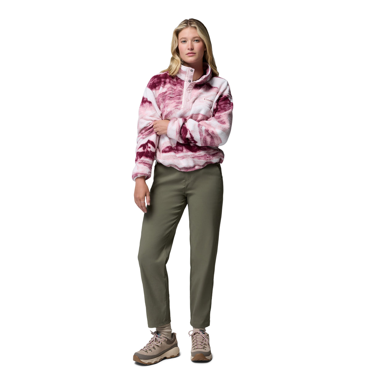 Sudadera de medio cierre para Mujer Columbia Helvetia II Printed Cropped Half Snap