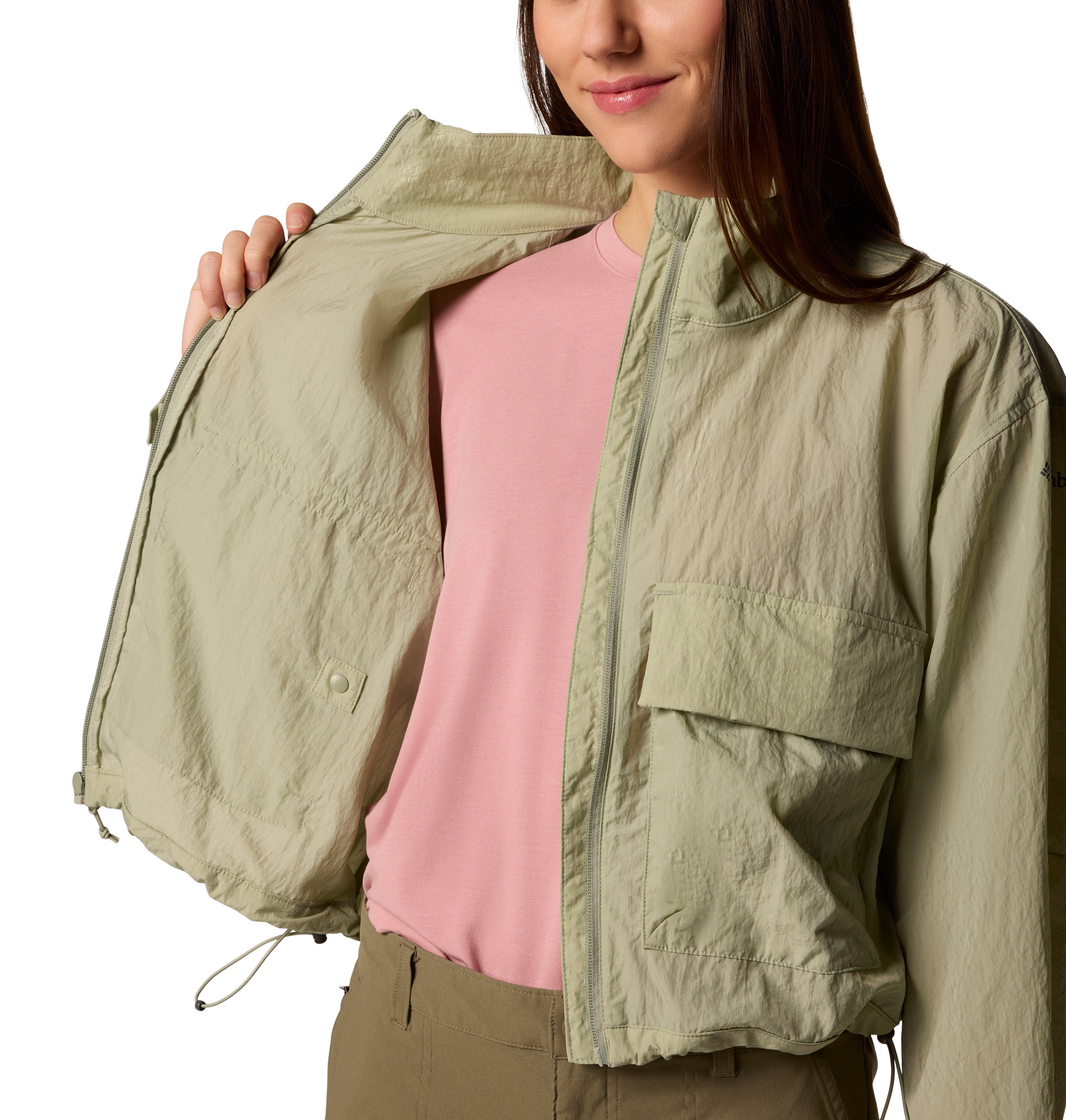 Chamarra rompevientos para mujer Columbia Paracutie Cropped Cargo