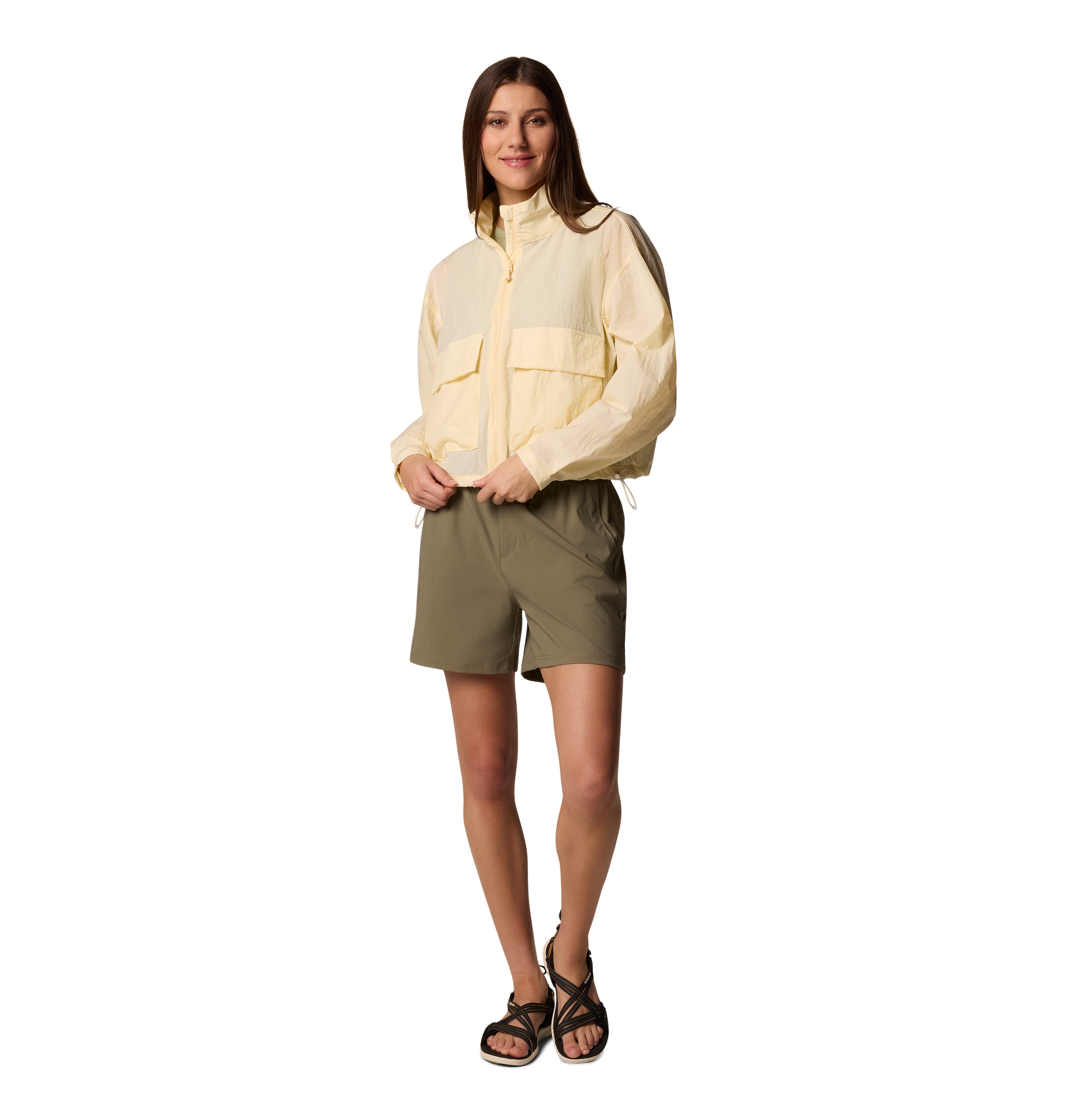 Chamarra rompevientos para mujer Columbia Paracutie Cropped Cargo
