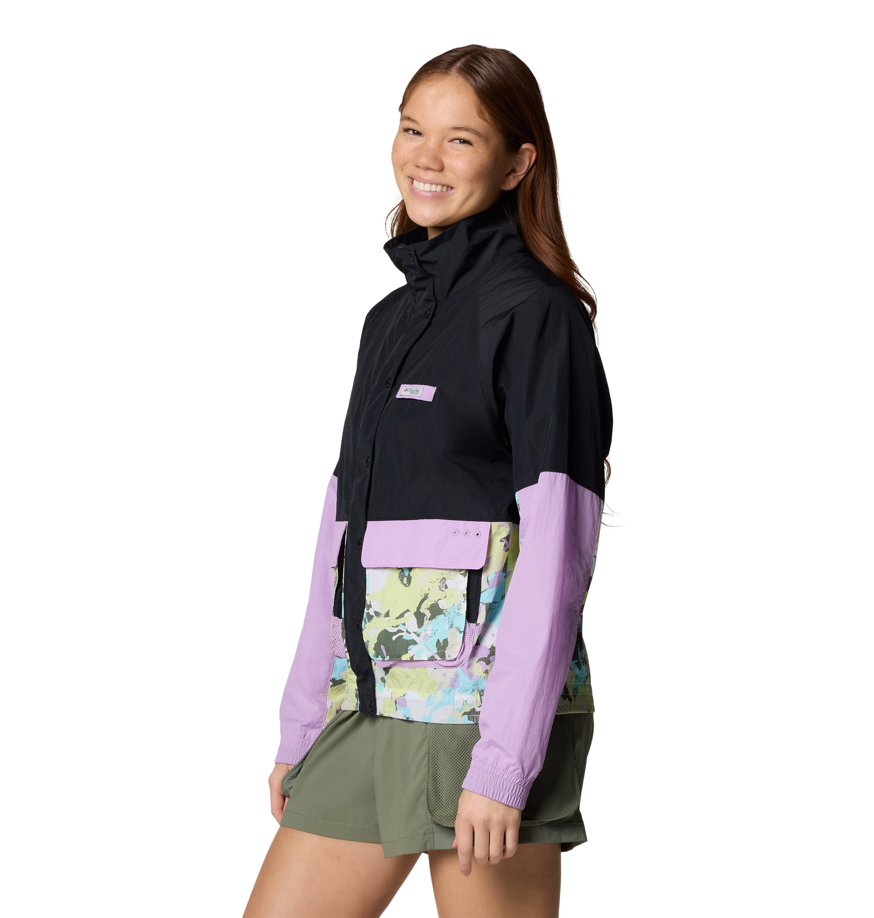 Chamarra rompevientos para mujer Columbia PFG Open Water
