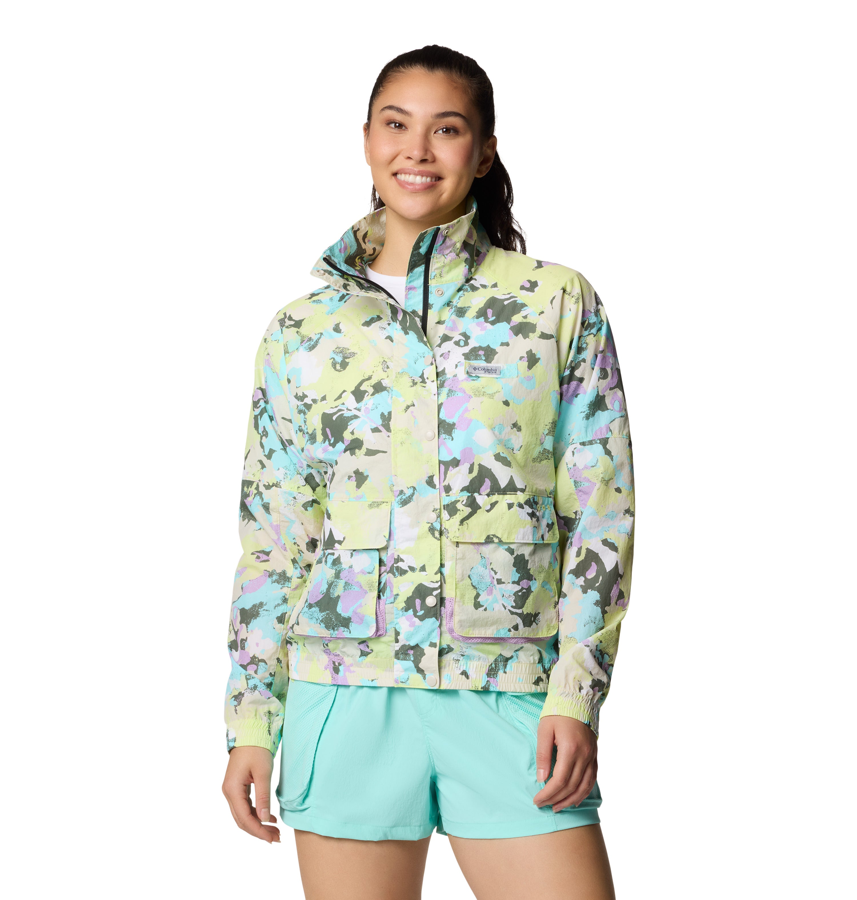 Chamarra rompevientos para mujer Columbia PFG Open Water