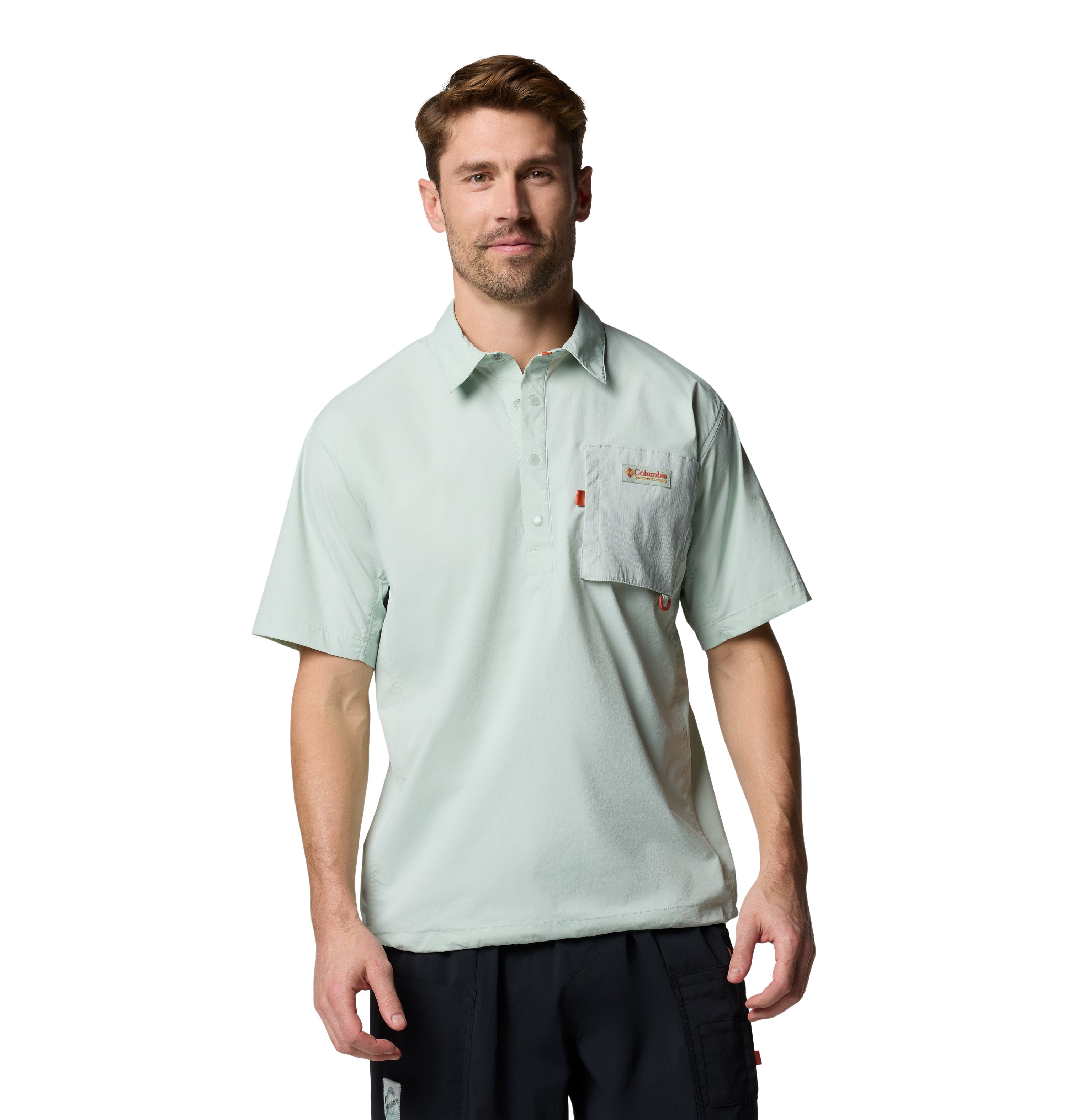 Playera tipo polo de manga corta para hombre Columbia Cove Beach Woven