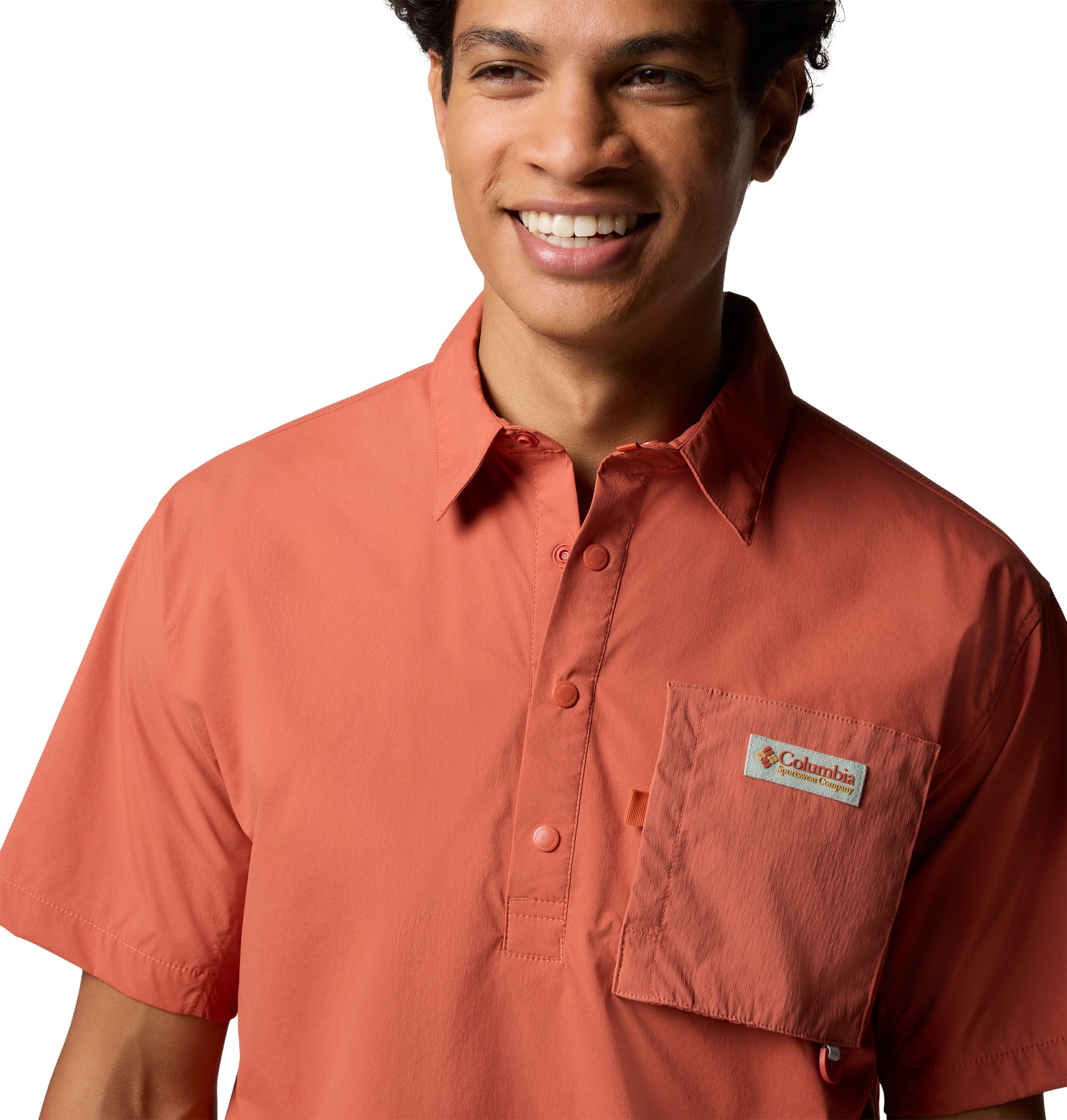 Playera tipo polo de manga corta para hombre Columbia Cove Beach Woven