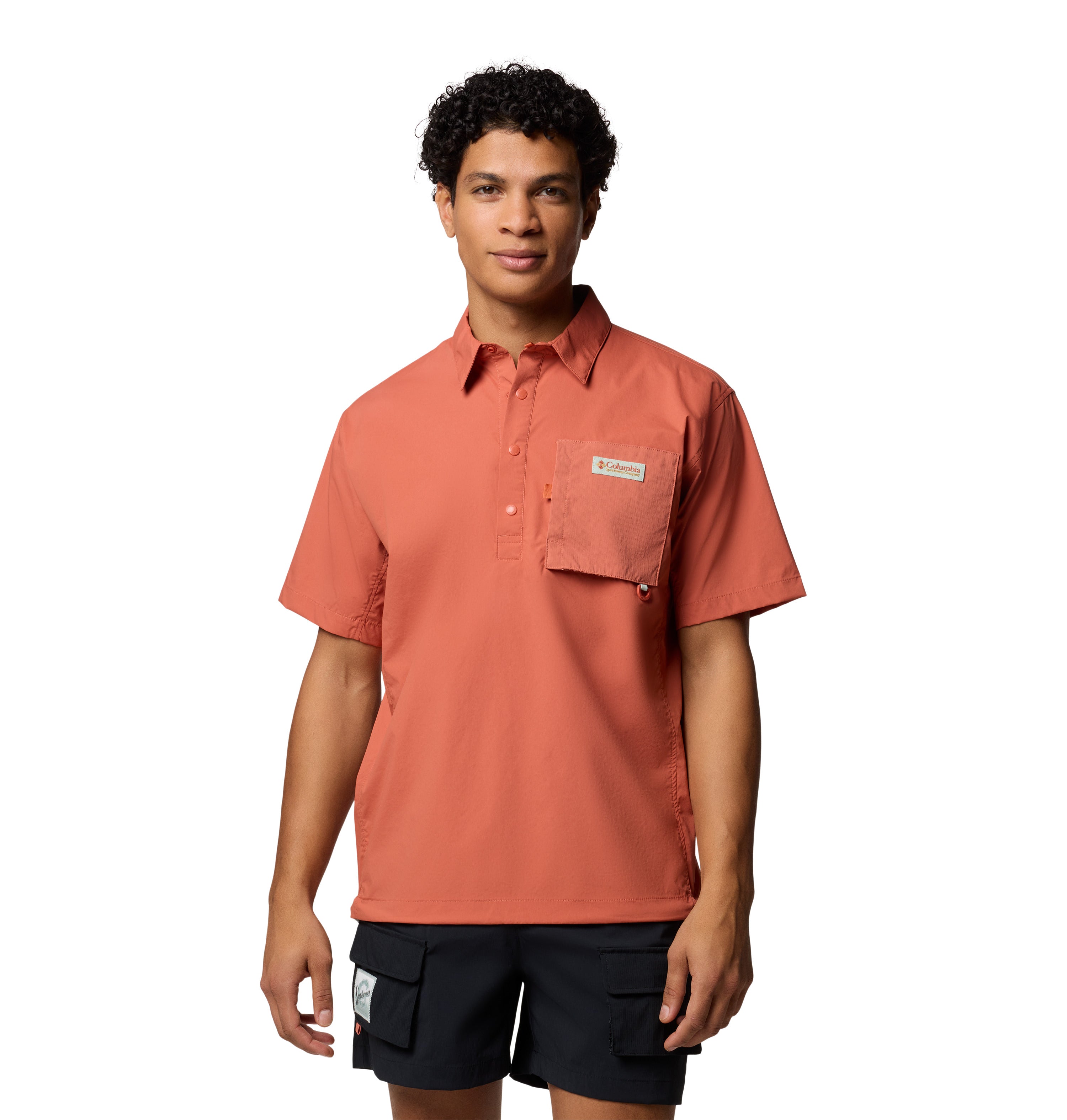 Playera tipo polo de manga corta para hombre Columbia Cove Beach Woven