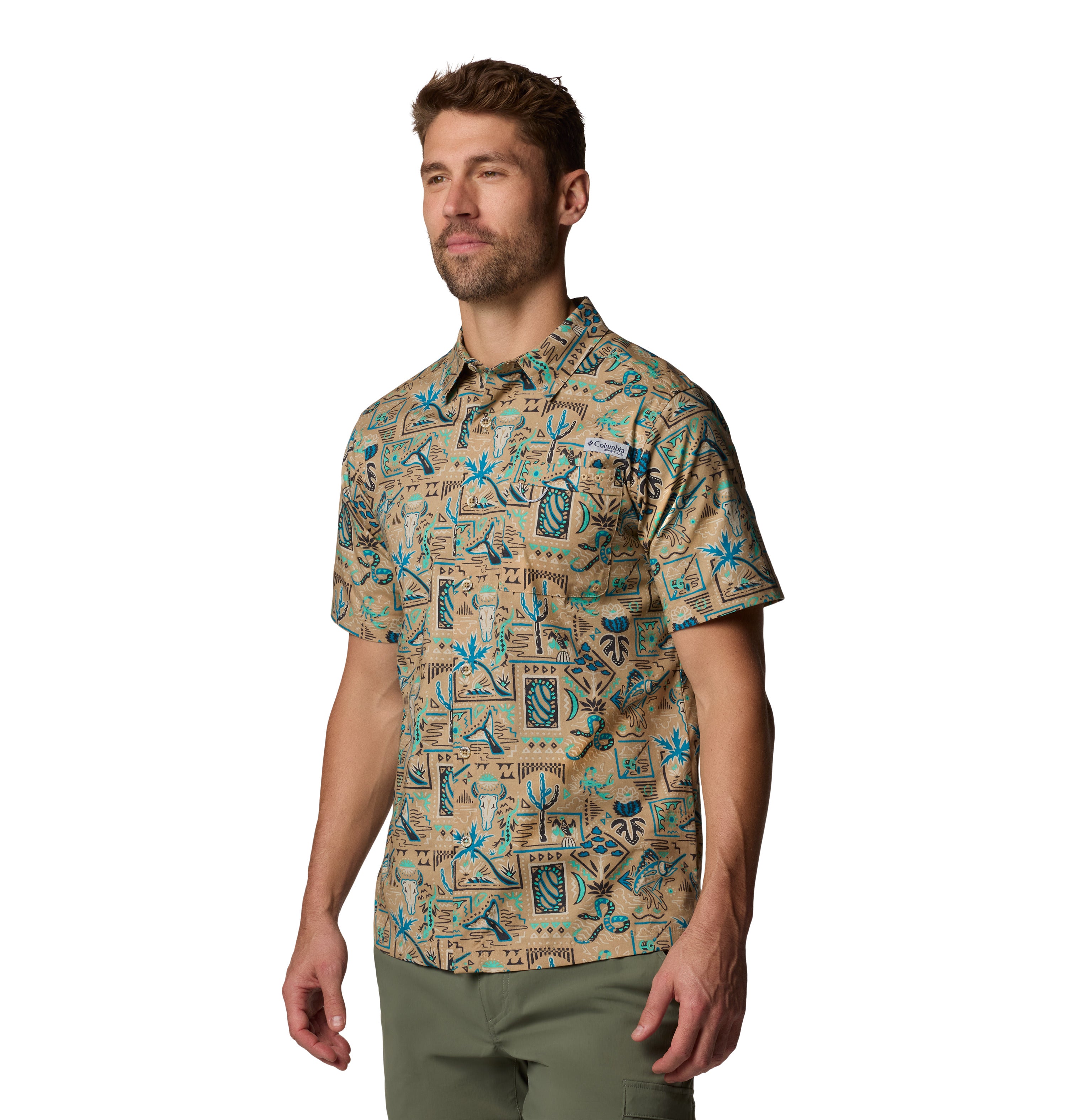 Camisa de manga corta para hombre Columbia Wild Cast Cam