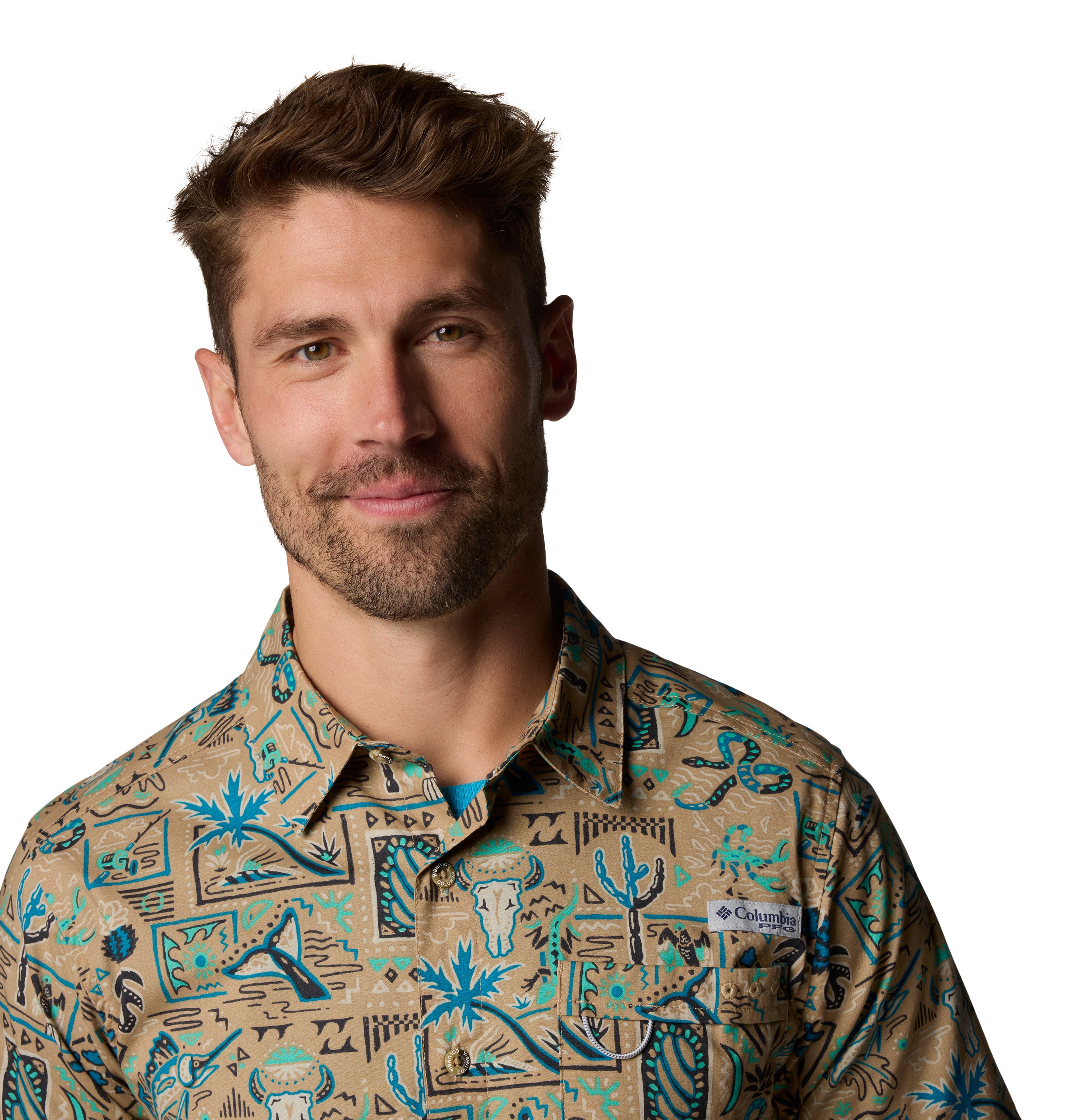 Camisa de manga corta para hombre Columbia Wild Cast Cam