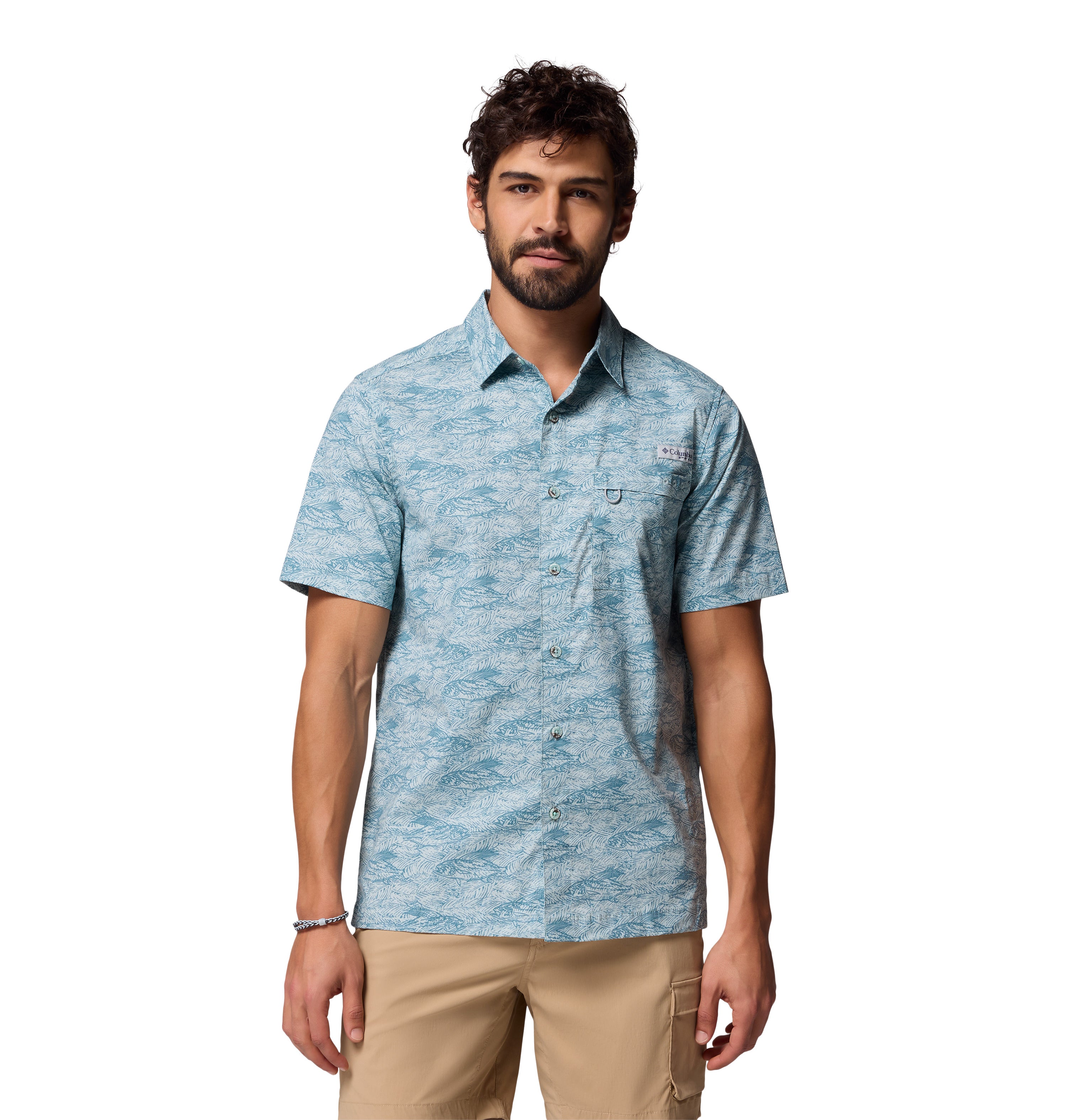 Camisa de manga corta para hombre Columbia Wild Cast Camp