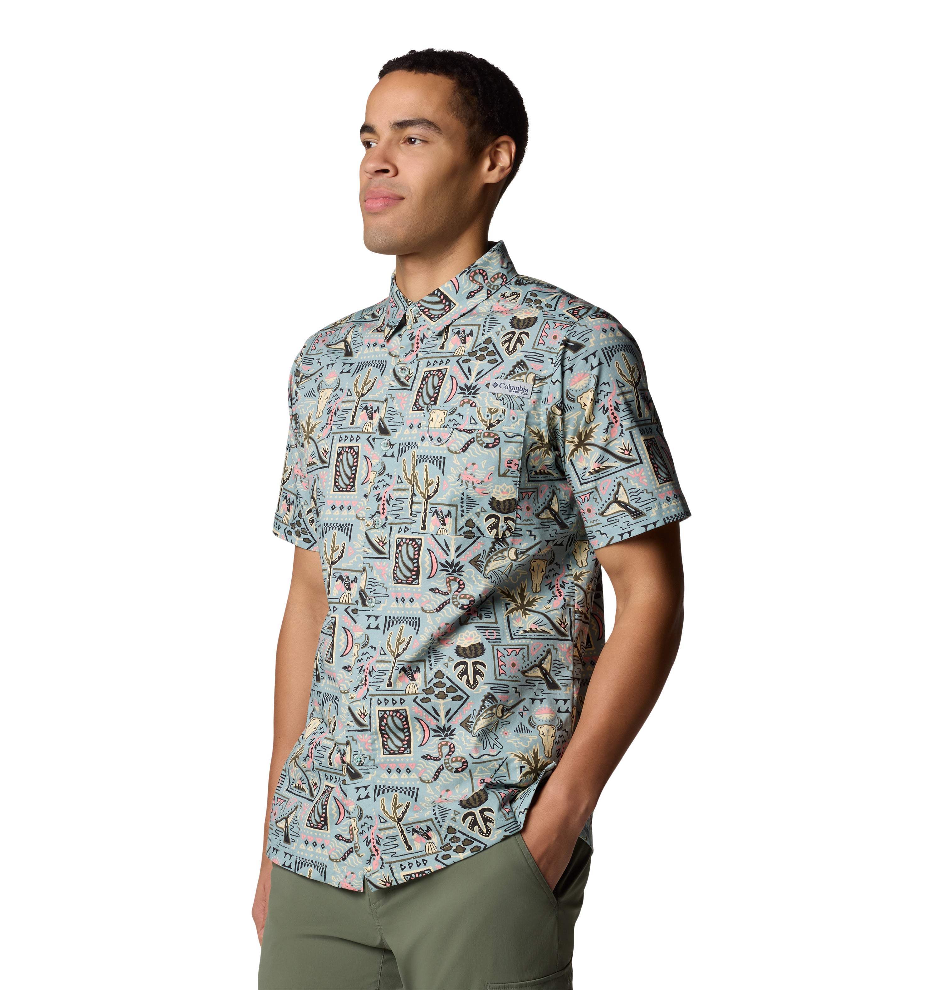 Camisa de manga corta para hombre Columbia Wild Cast Cam