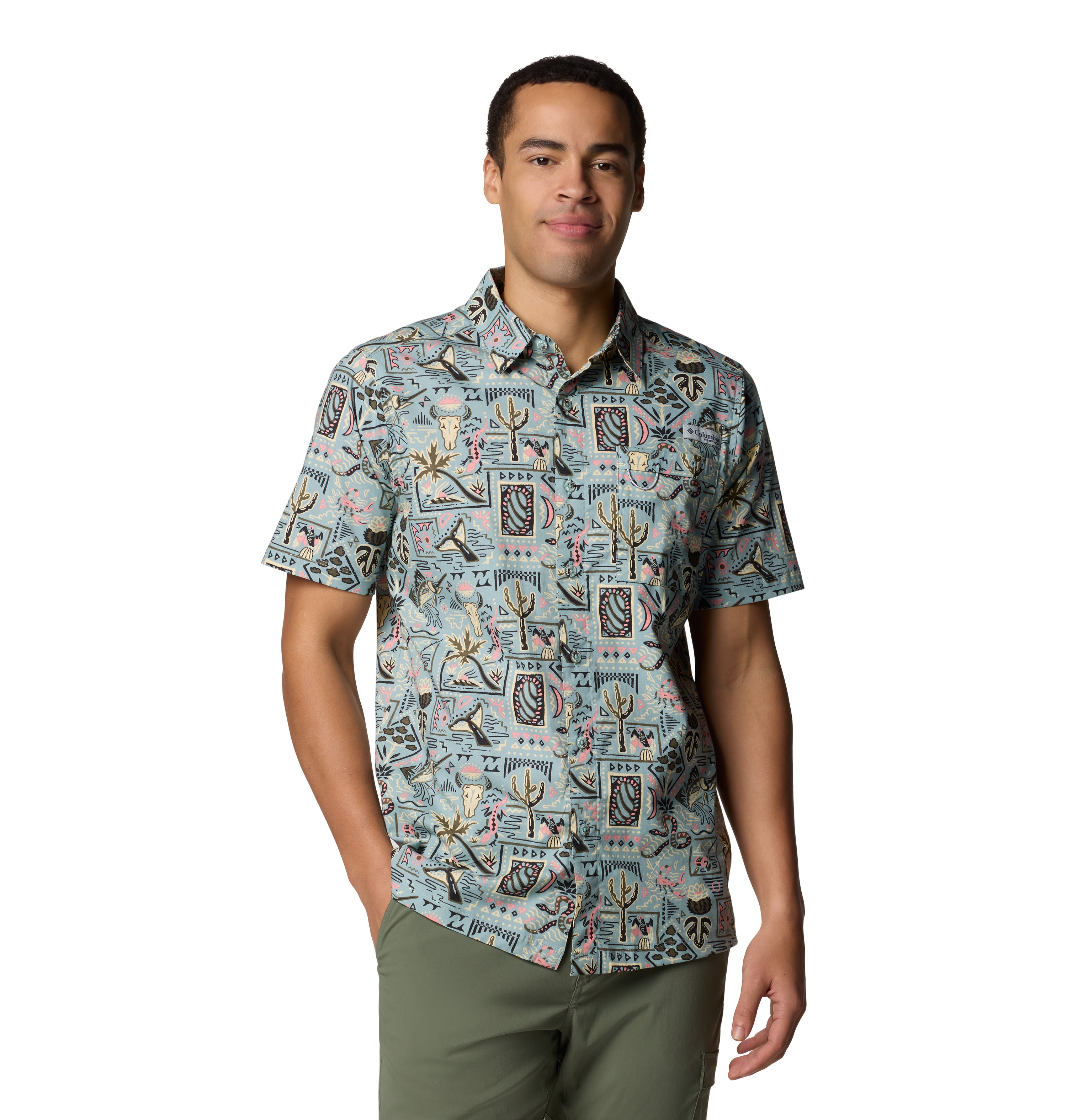 Camisa de manga corta para hombre Columbia Wild Cast Cam