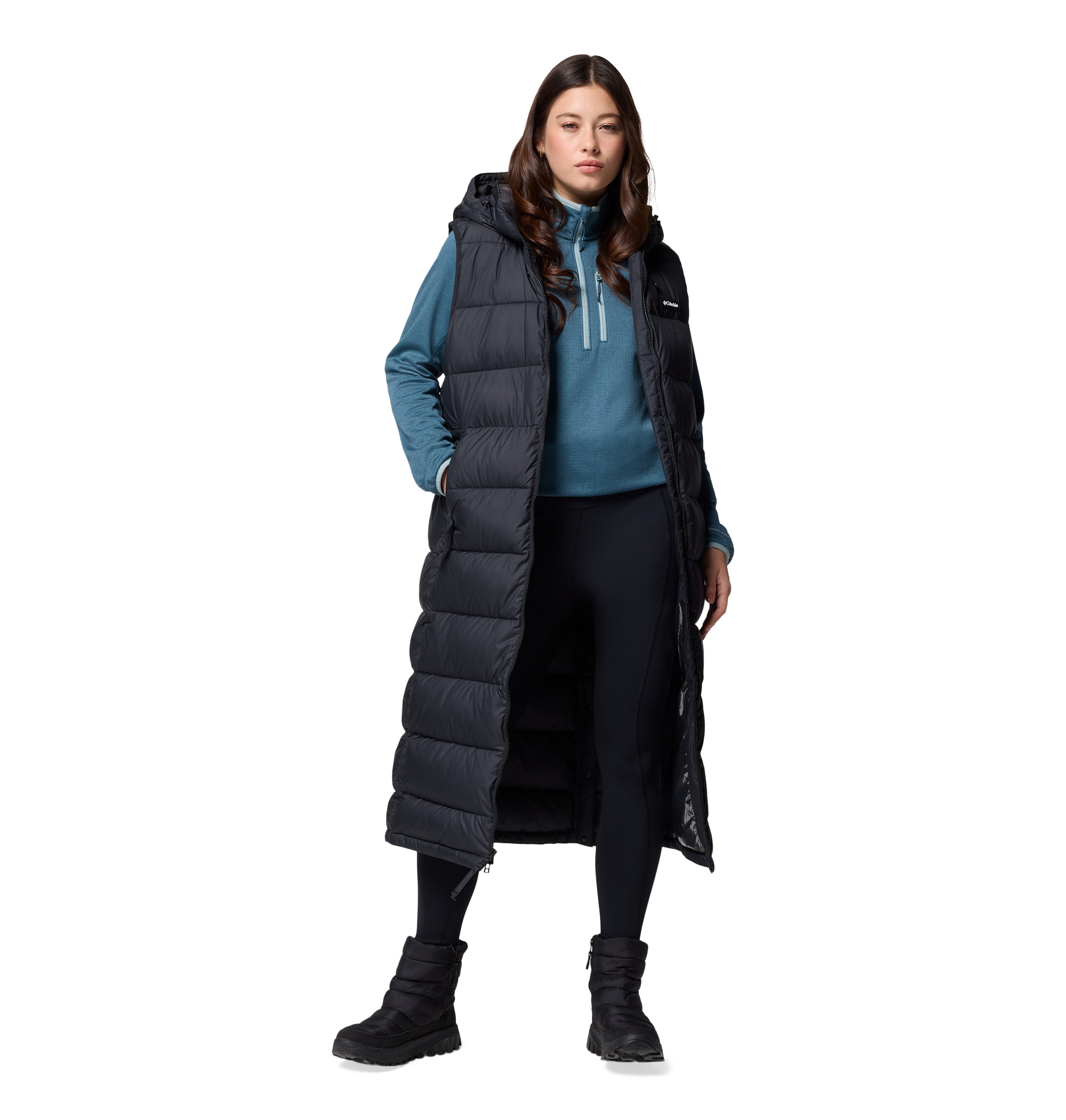 Chaleco para mujer Columbia Pike Lake II Long Vest