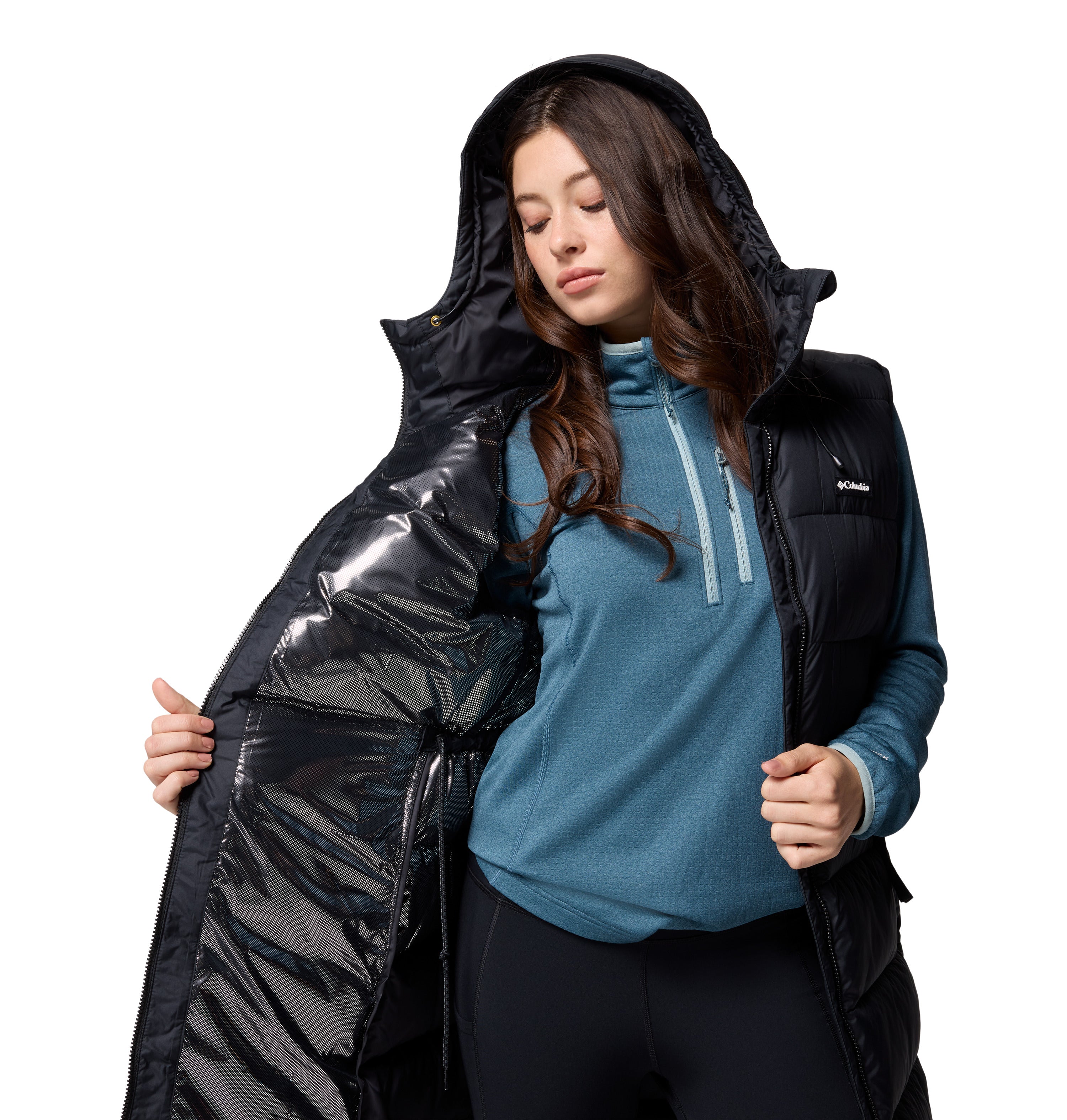 Chaleco para mujer Columbia Pike Lake II Long Vest