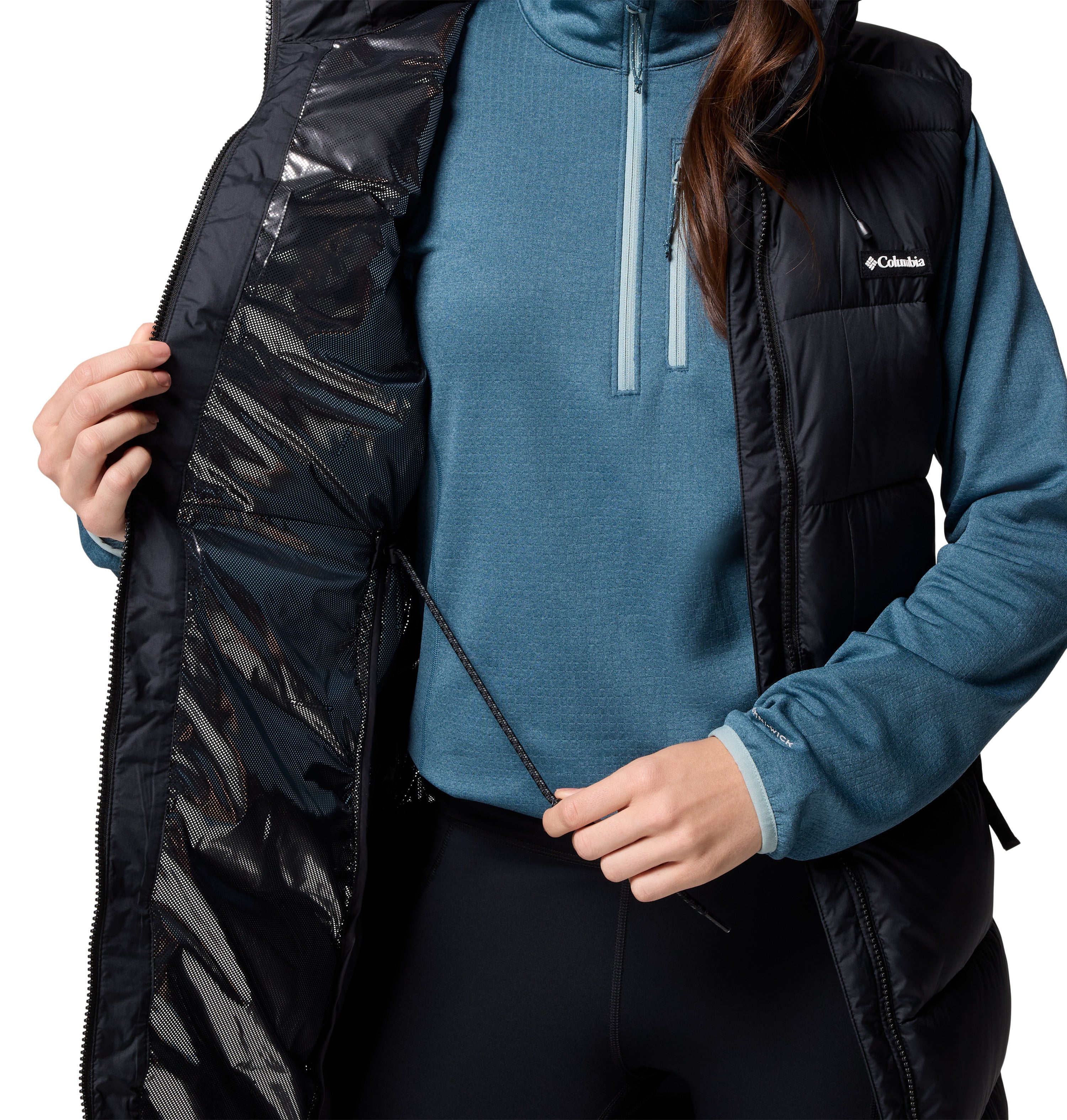Chaleco para mujer Columbia Pike Lake II Long Vest