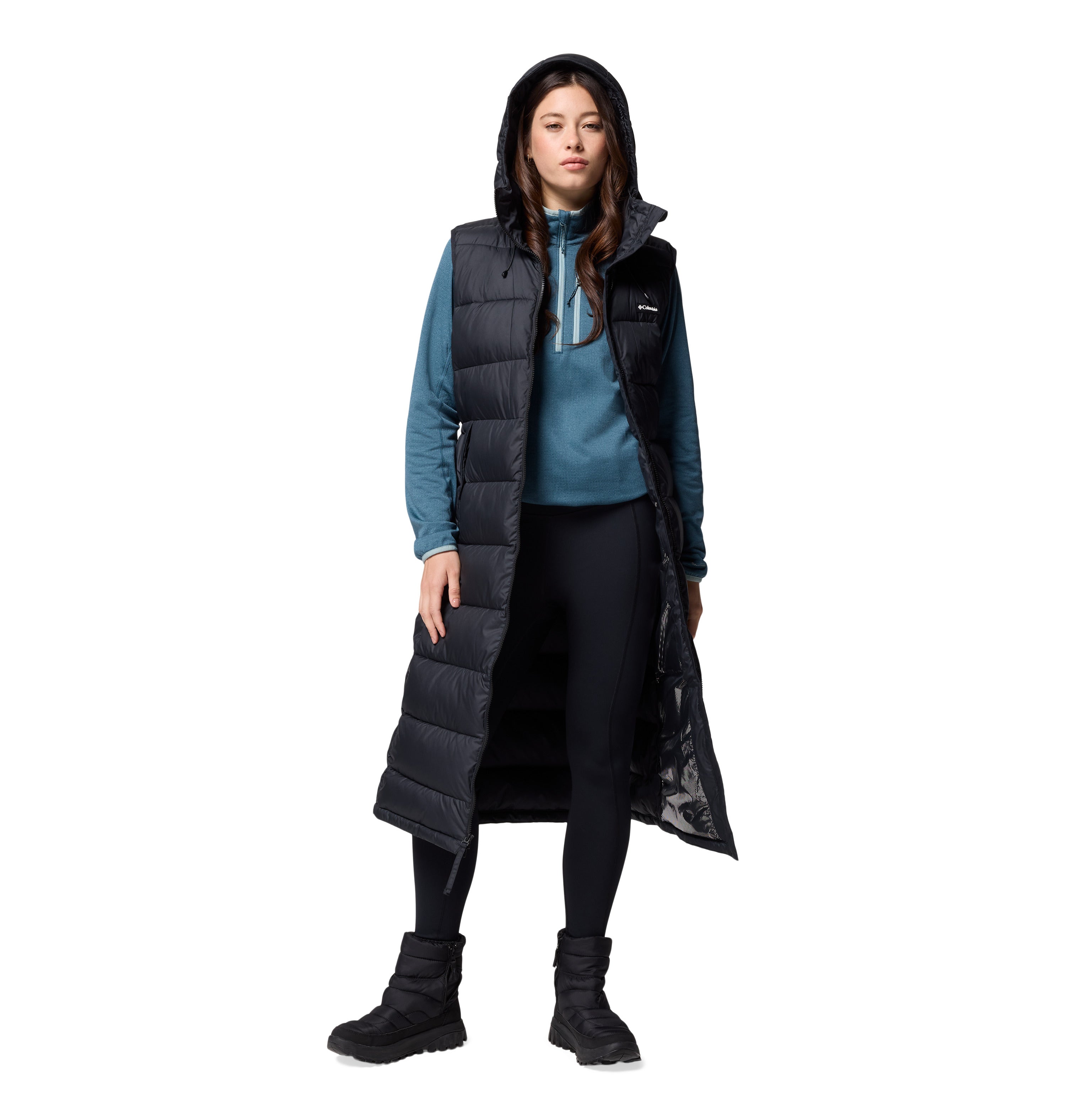 Chaleco para mujer Columbia Pike Lake II Long Vest