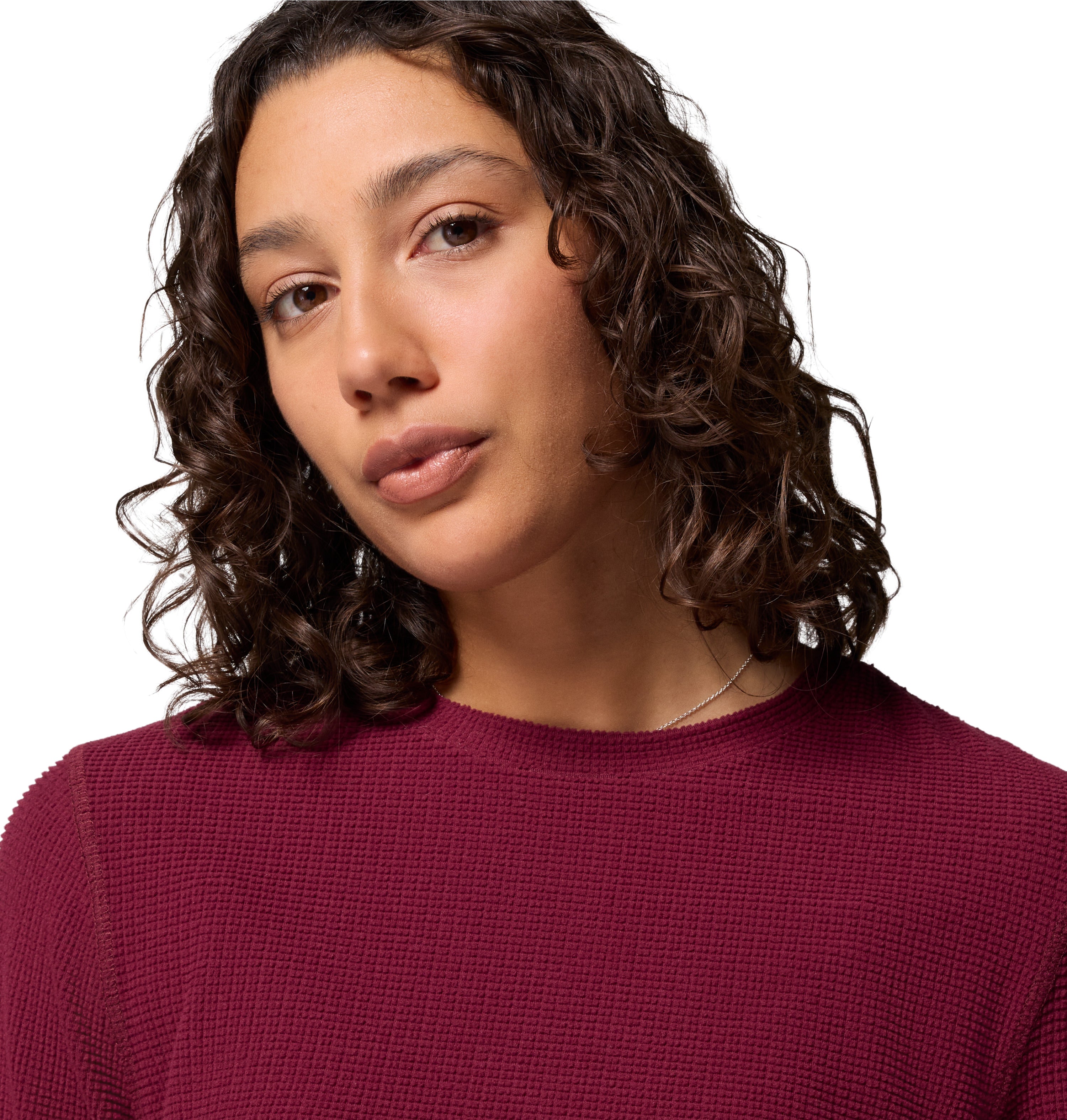 Playera de manga larga para mujer Columbia Brea Falls Grid Crew