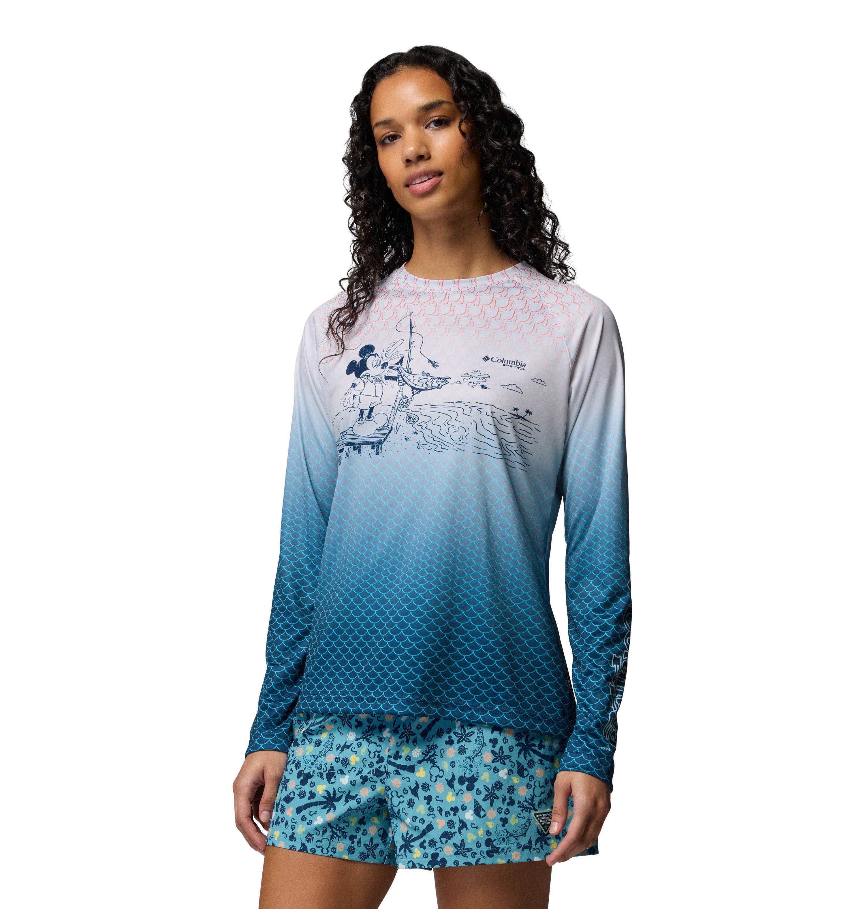 Playera de manga larga para mujer Columbia W PFG Disney Tidal LS Shirt