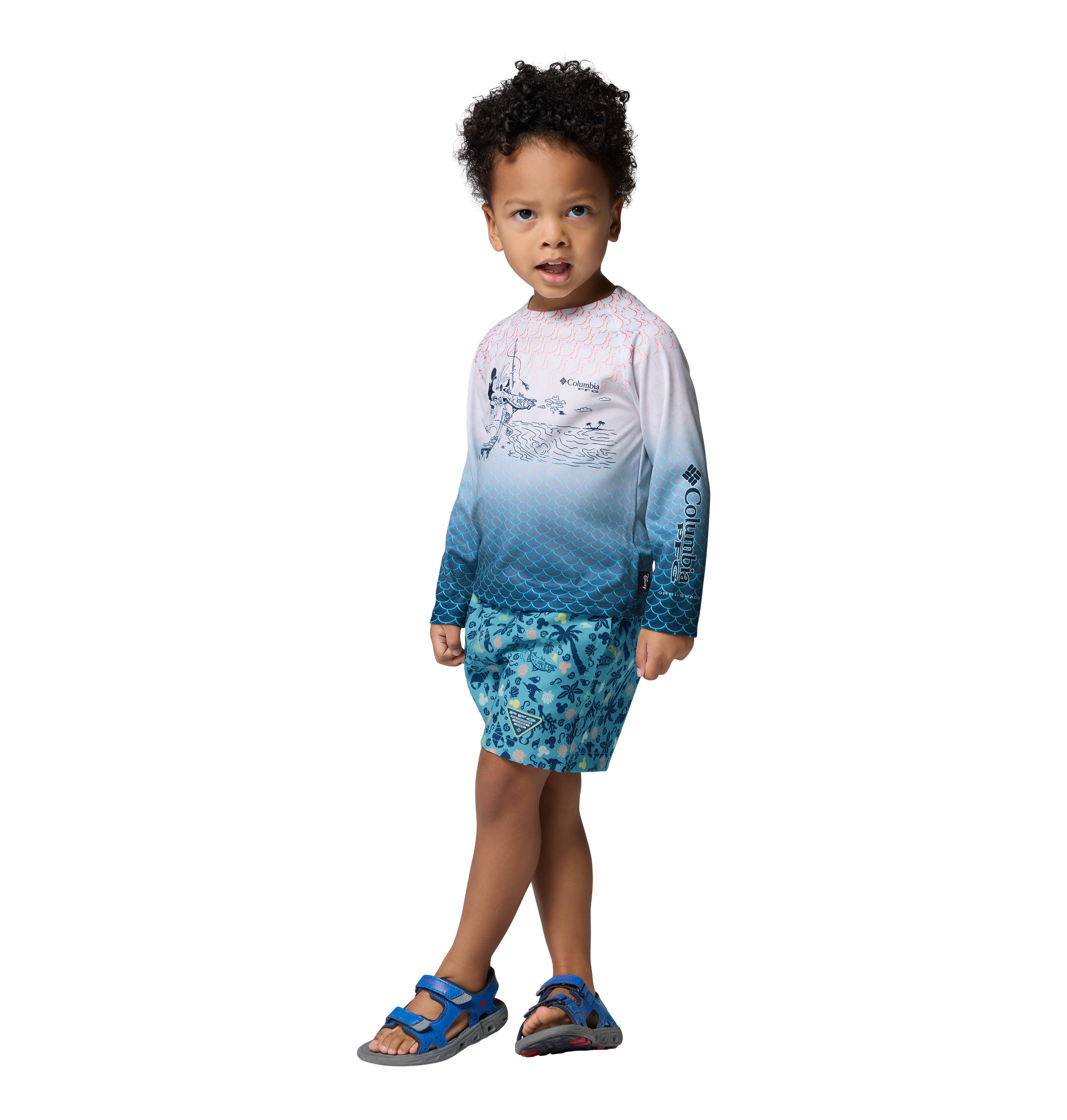 Playera de manga larga para niños pequeños Columbia Y PFG Disney Terminal Tackle LS Shirt