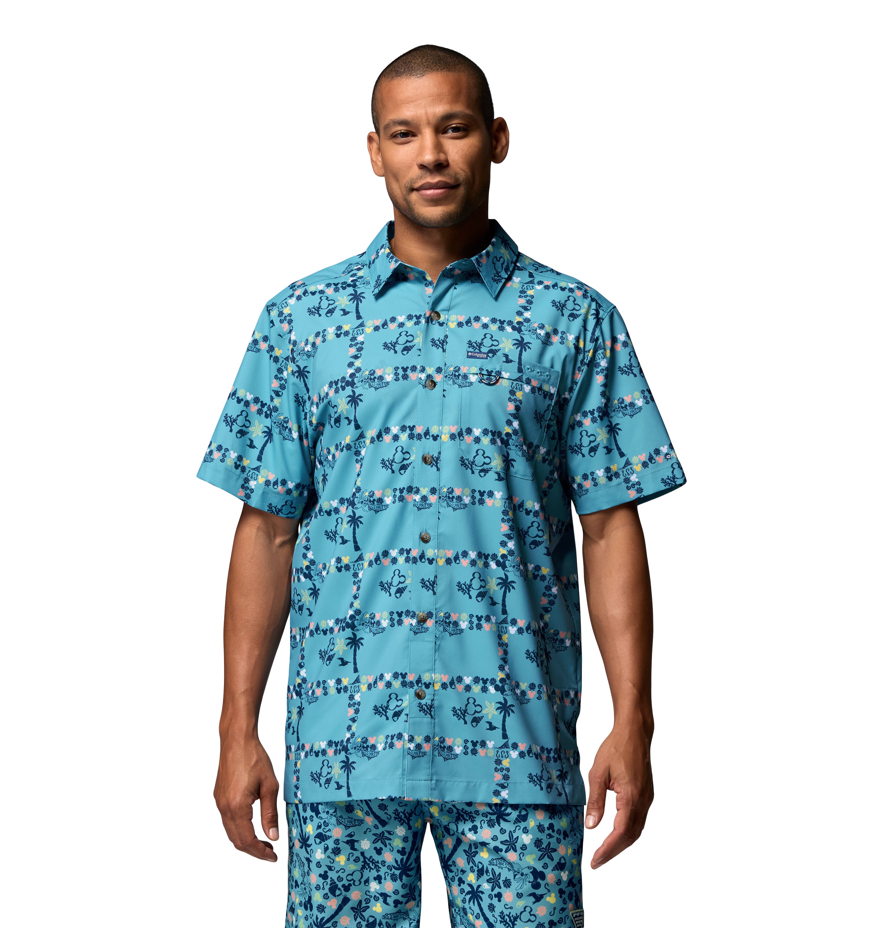 Camisa de manga corta para hombre Columbia M PFG Disney Super Slack Tide Shirt