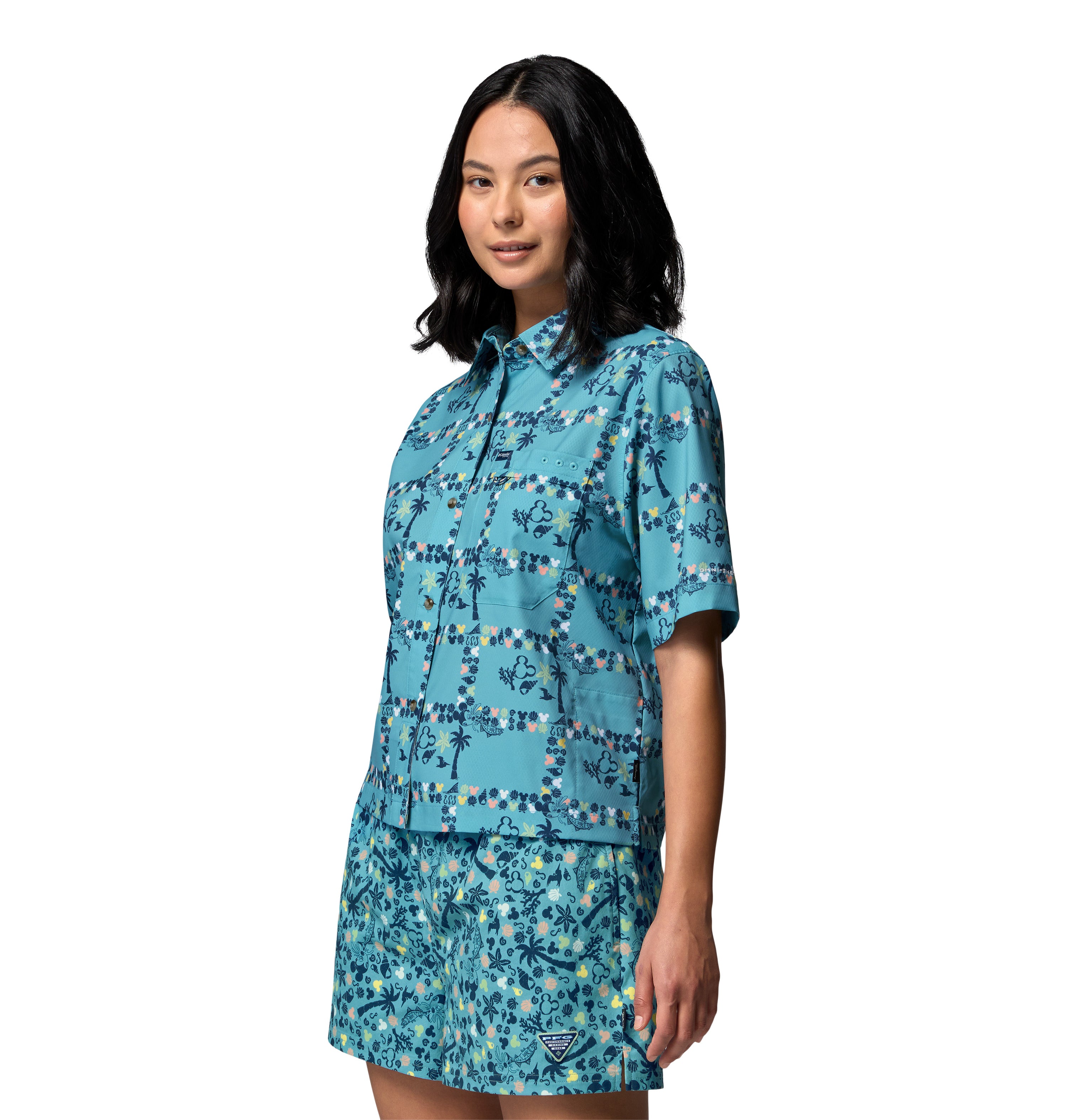 Camisa de manga corta para mujer Columbia W PFG Disney Super Slack Tide Shirt