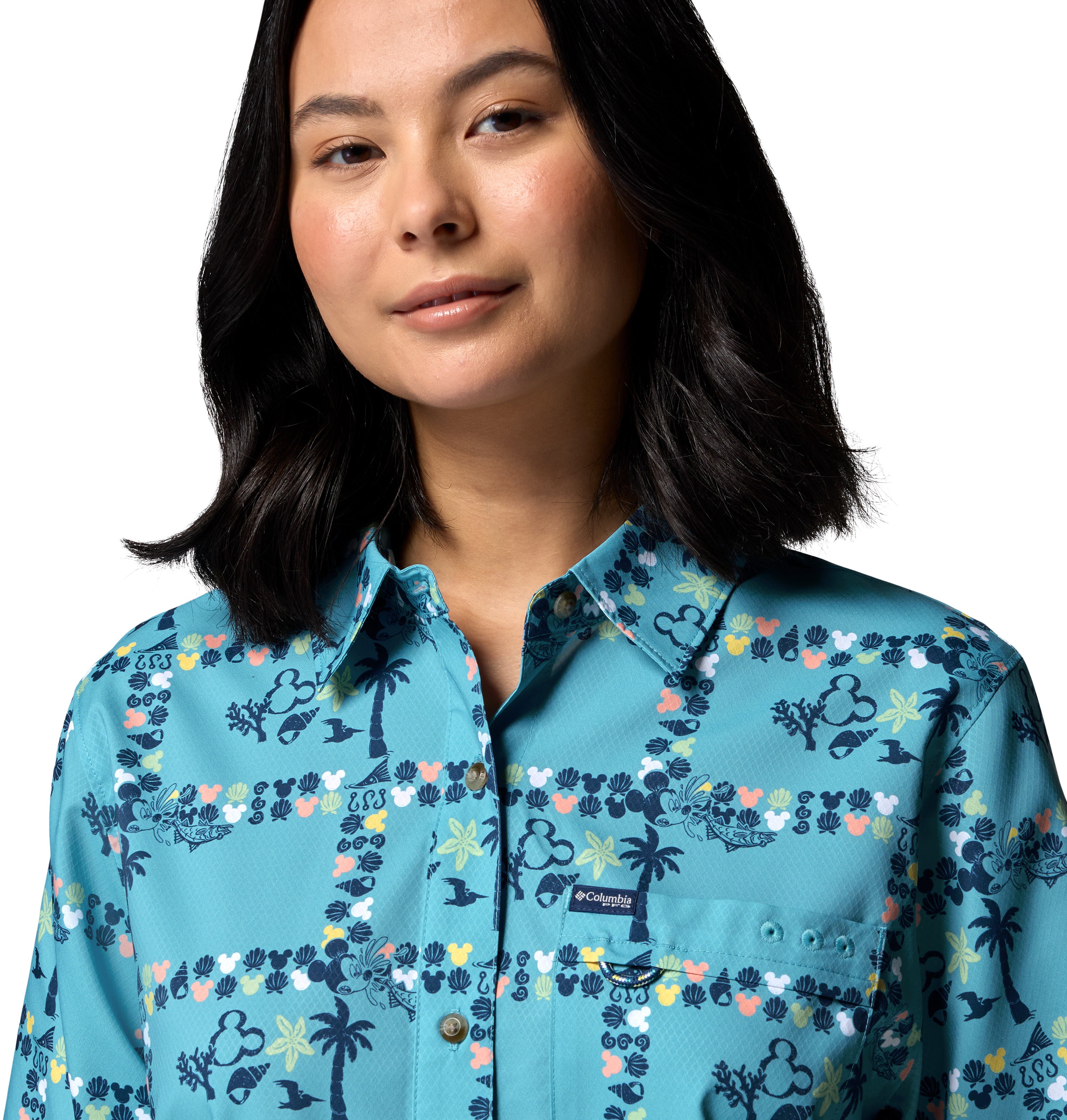 Camisa de manga corta para mujer Columbia W PFG Disney Super Slack Tide Shirt