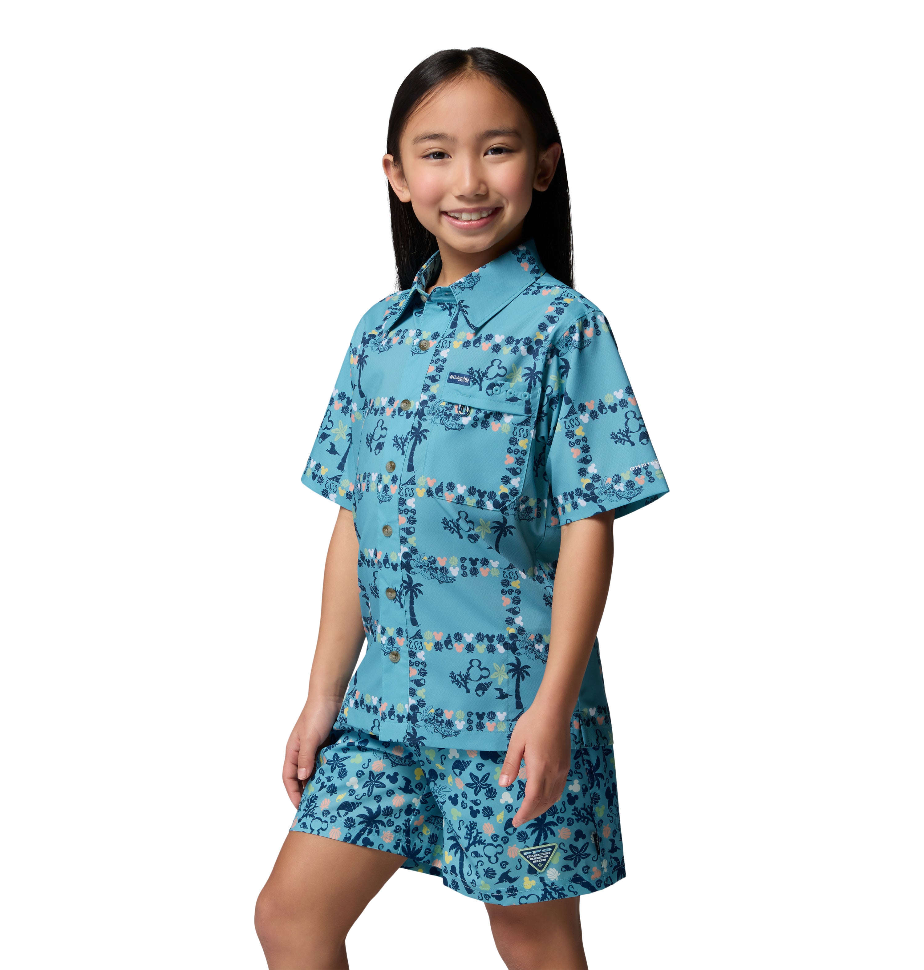 Camisa de manga corta para niños Columbia Y PFG Disney Super Slack Tide Shirt