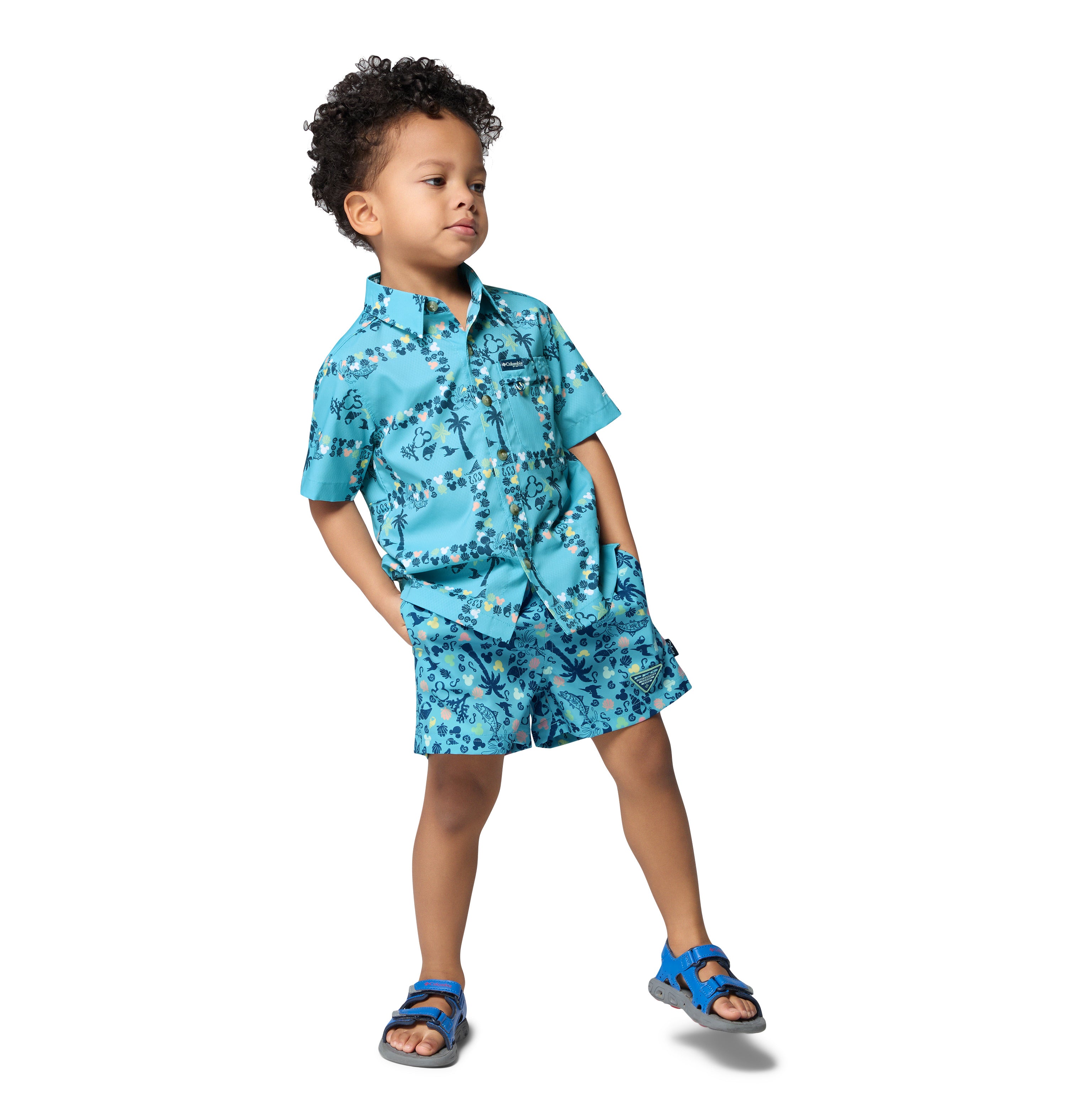 Camisa de manga corta para niños pequeños Columbia Y PFG Disney Super Slack Tide Shirt