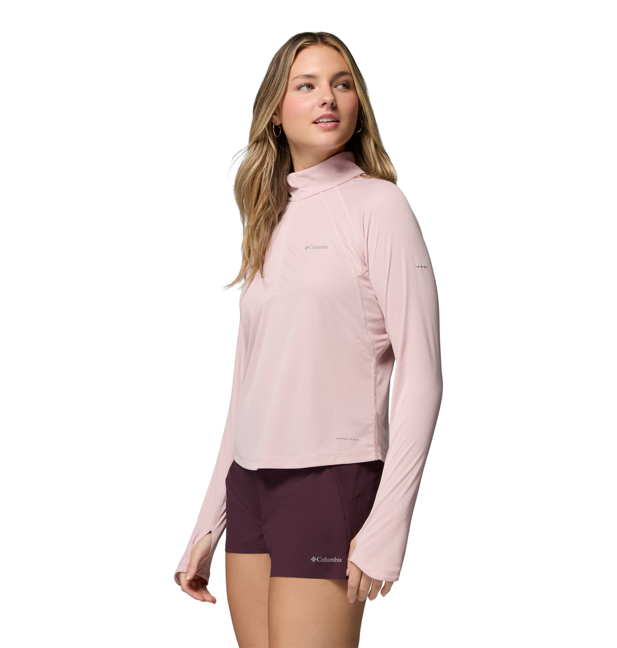 Playera medio cierre de Trail Running para Mujer Columbia Stealth Spring LS Half Zip Tee