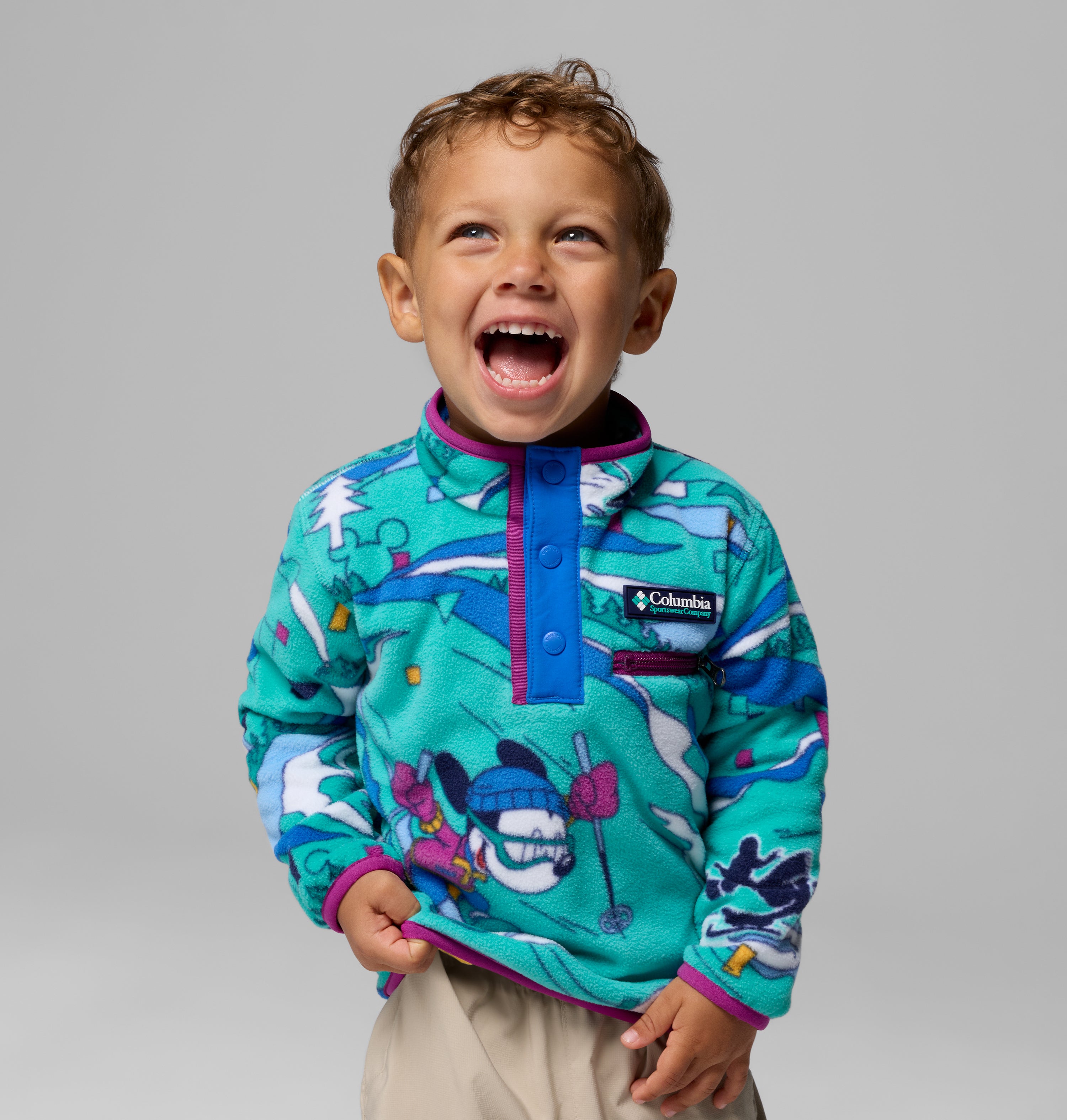 Sudadera polar para niños pequeños Disney Columbia CSC x Disney Half Snap Fleece