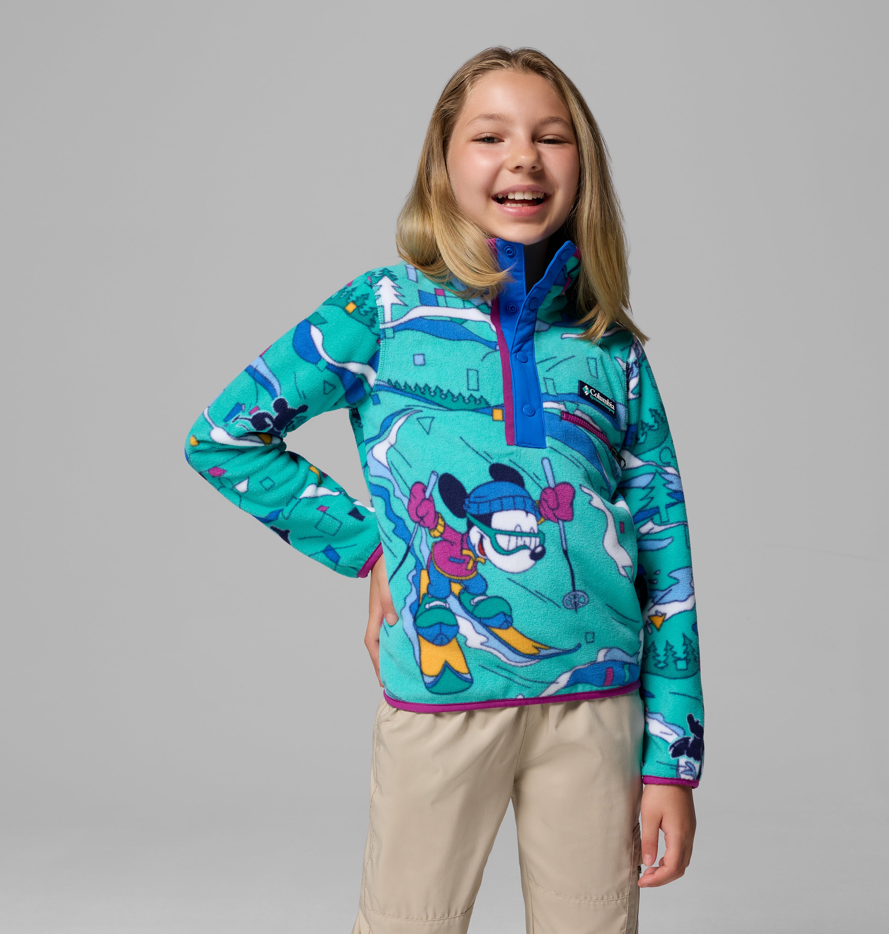 Sudadera polar para niños Disney Columbia CSC x Disney Half Snap Fleece