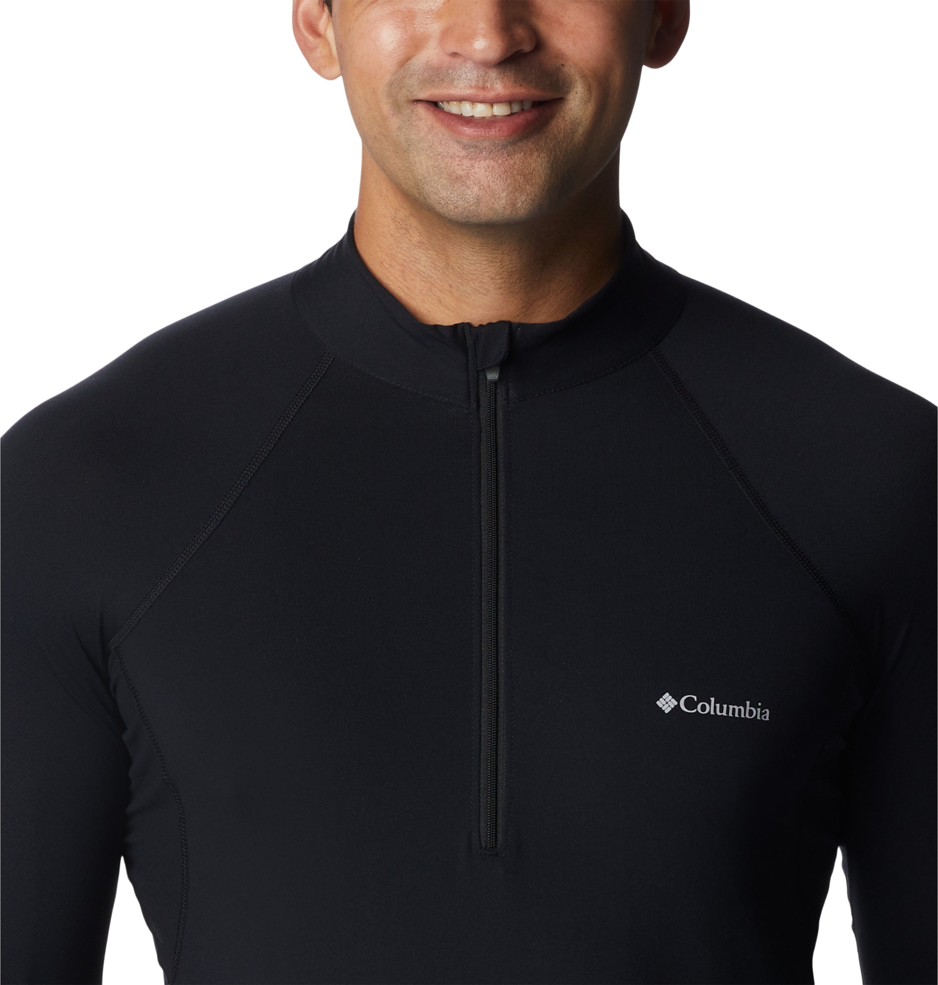 Playera térmica de manga larga con medio cierre para hombre Columbia Midweight Stretch