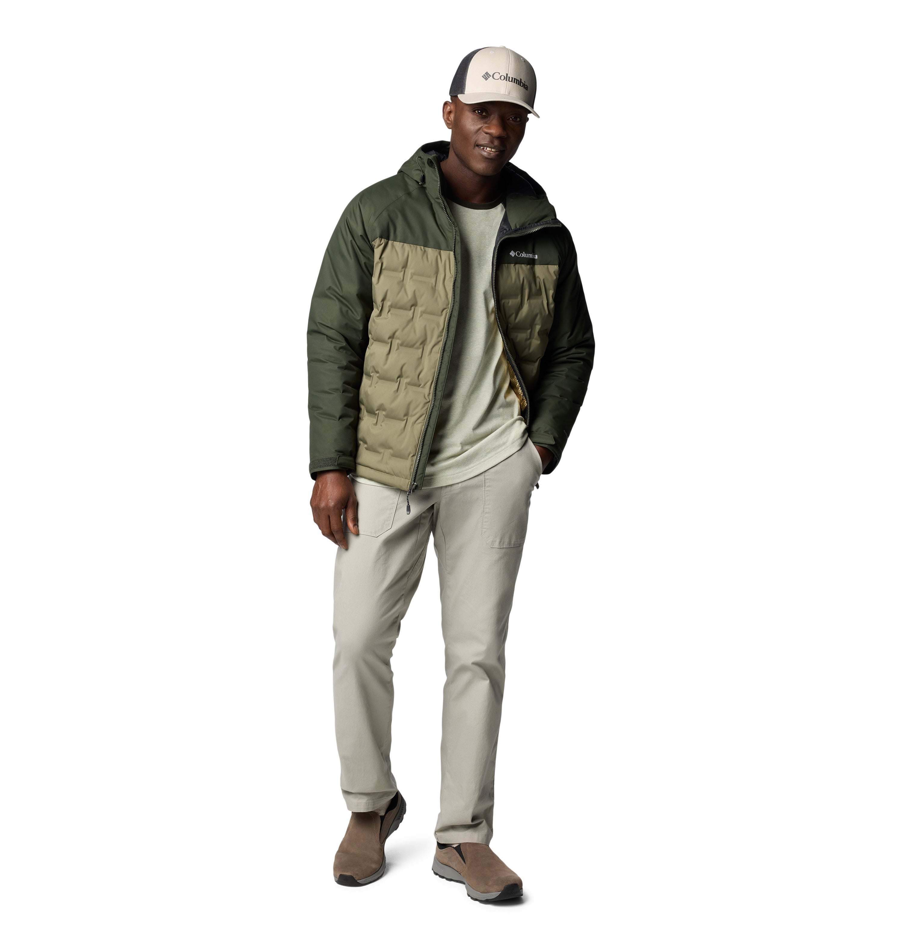 Chamarra acolchada con gorro para hombre Columbia Grand Trek III Down