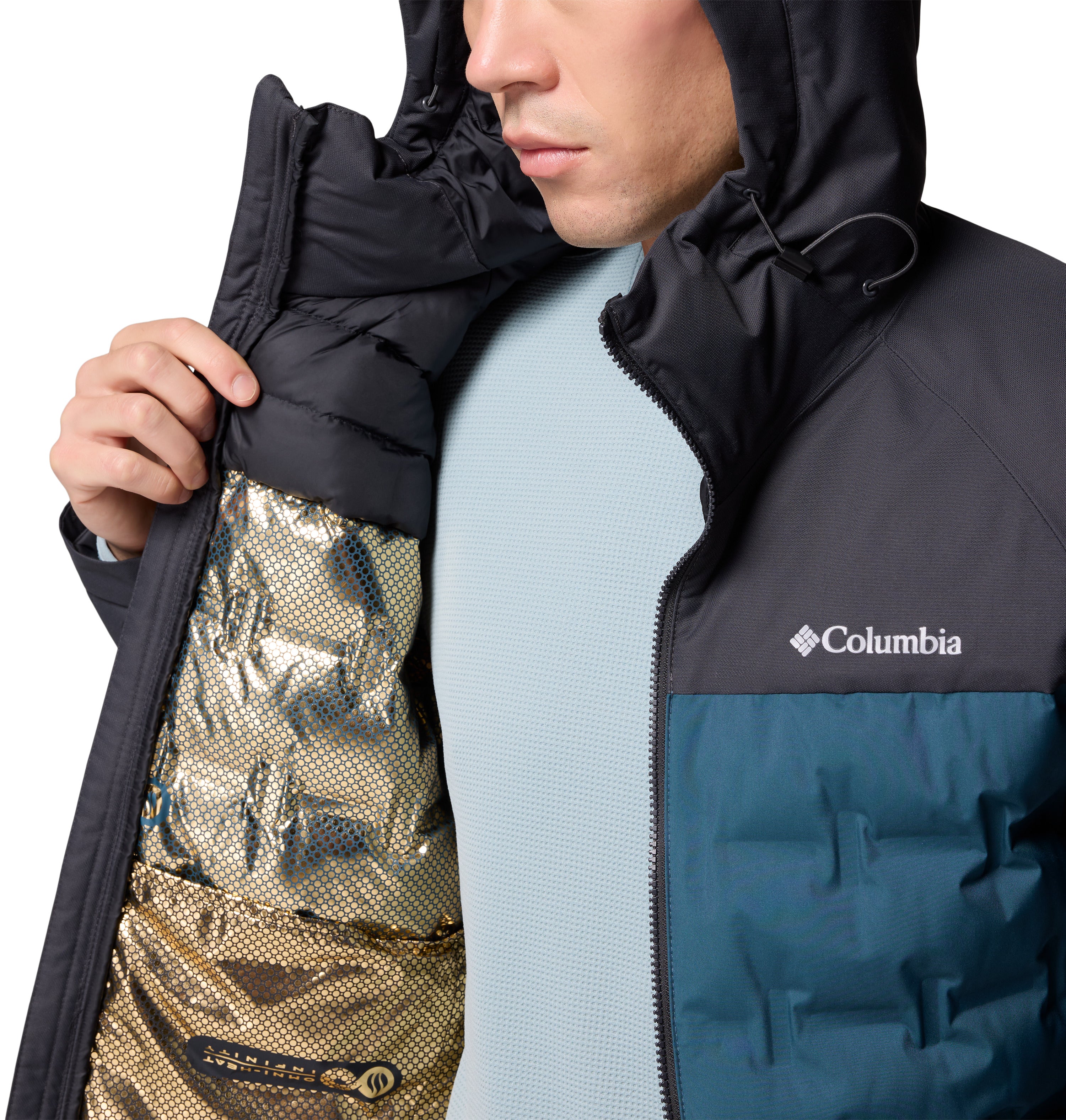 Chamarra acolchada con gorro para hombre Columbia Grand Trek III Down
